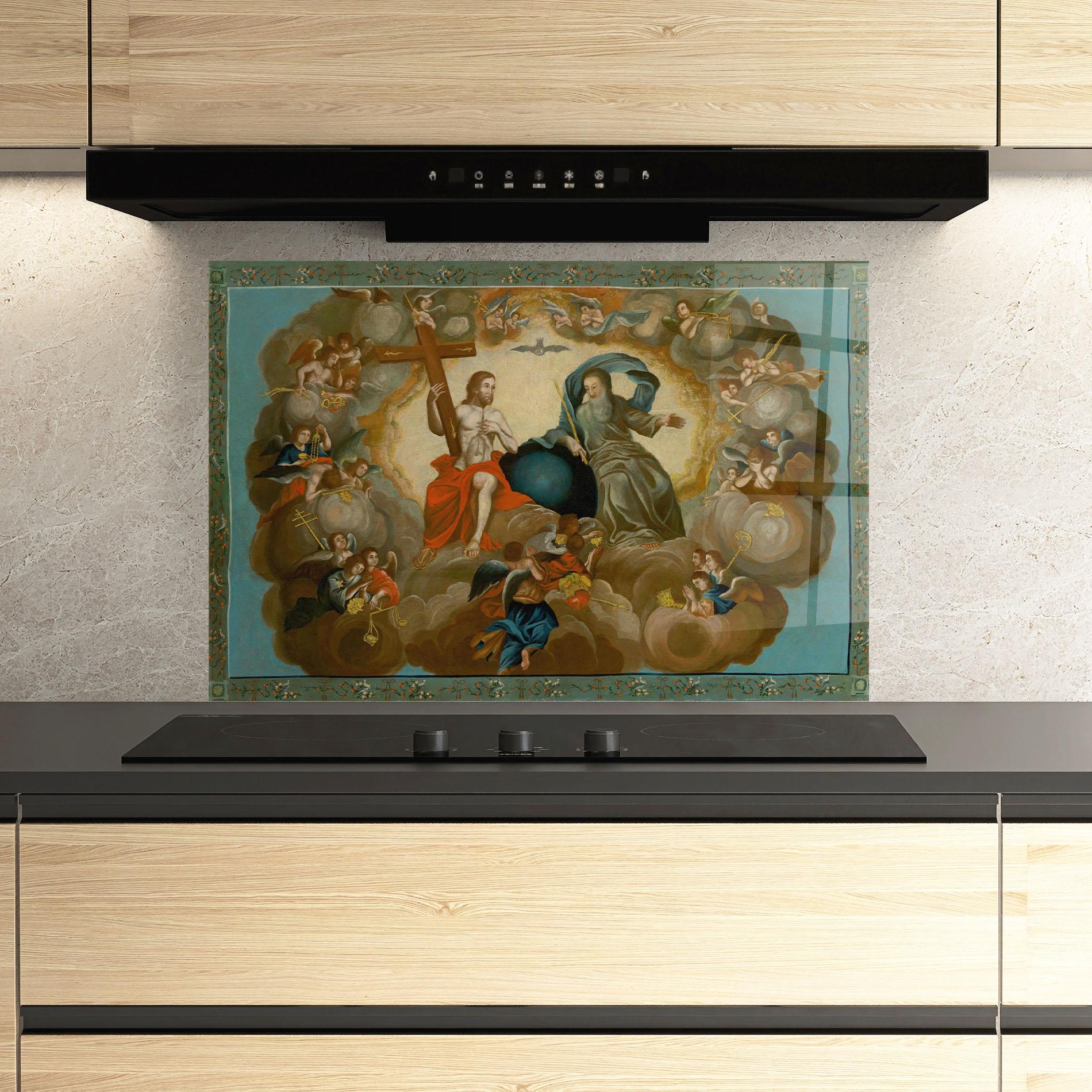 Küchenrückwand Glas Right Hand Cross mockup 3