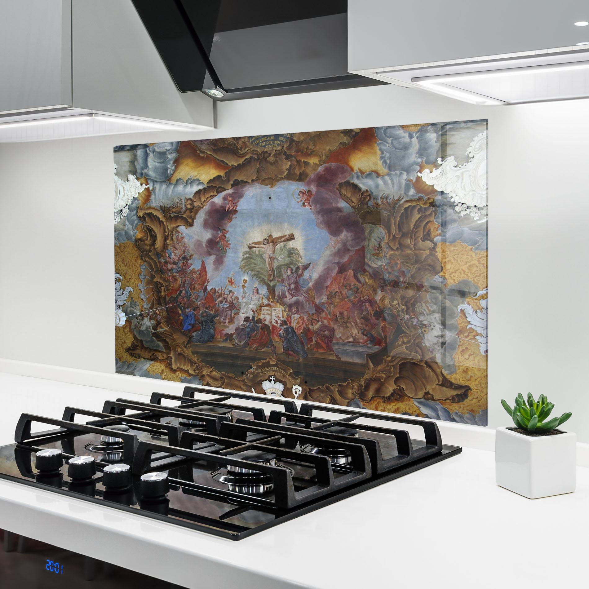 Küchenrückwand Glas Devine Illumination mockup 6