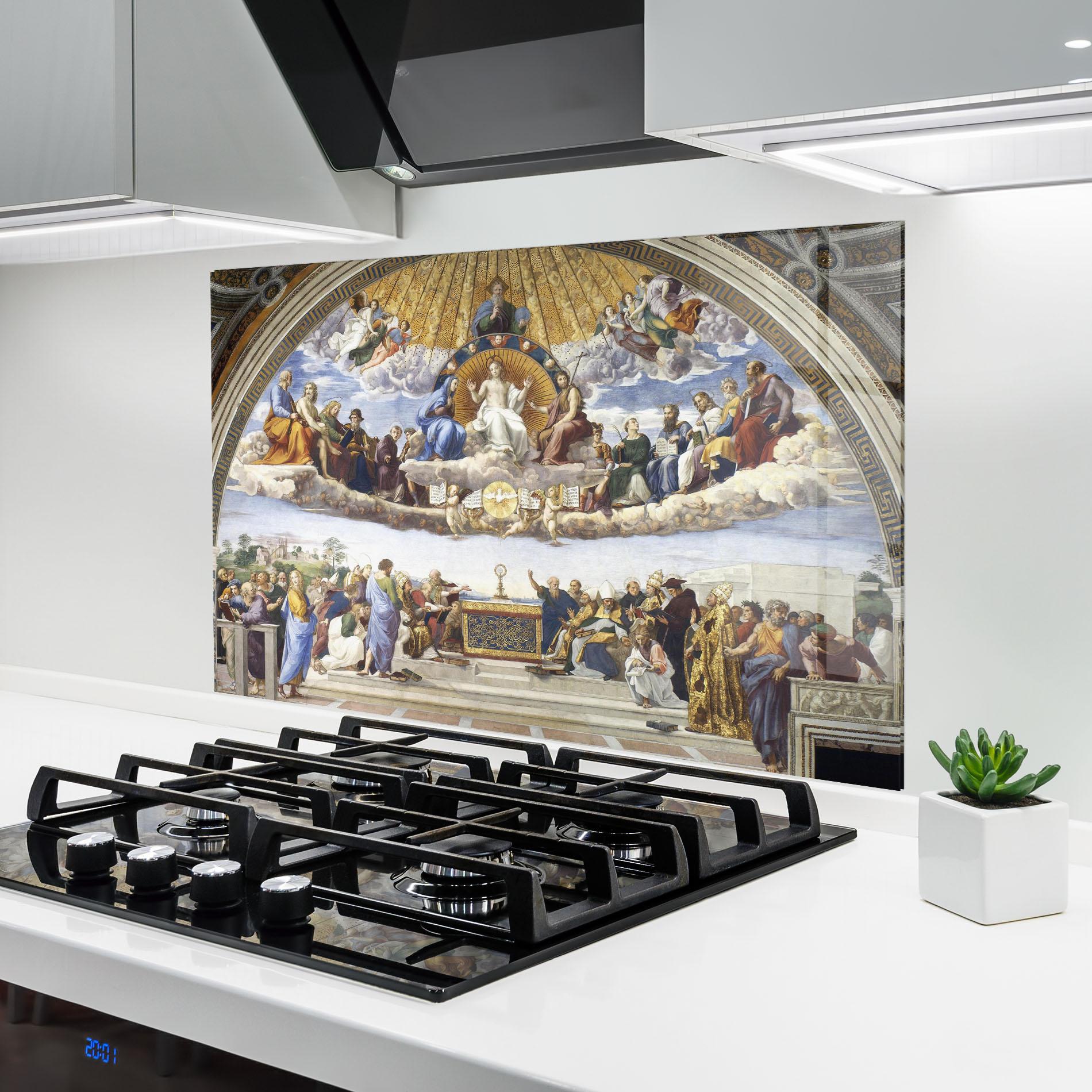 Küchenrückwand Glas Holy Light mockup 6