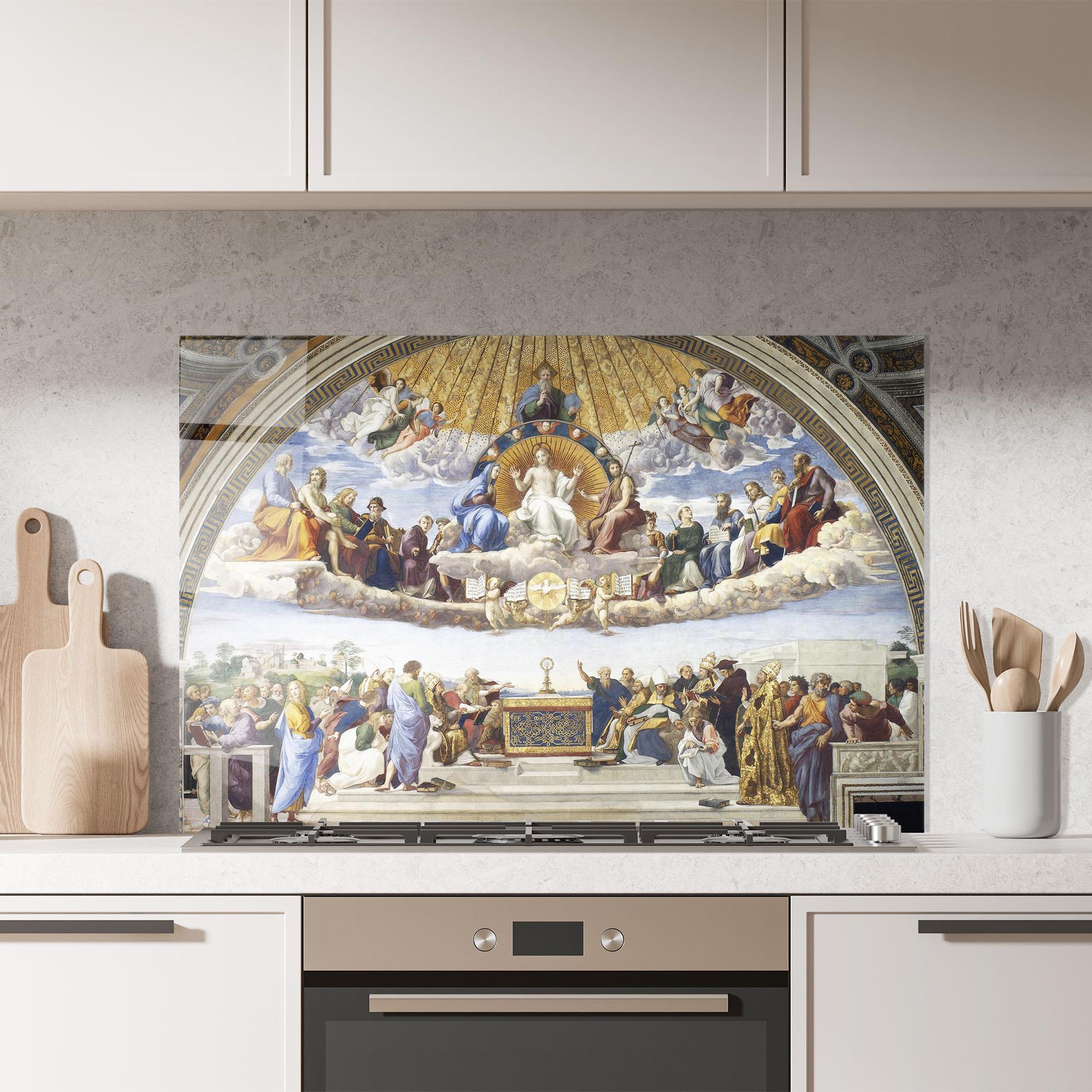 Küchenrückwand Glas Holy Light mockup 7