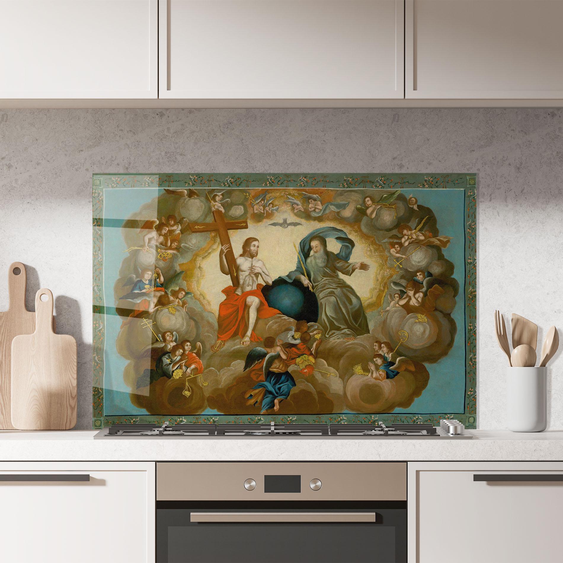 Küchenrückwand Glas Right Hand Cross mockup 7