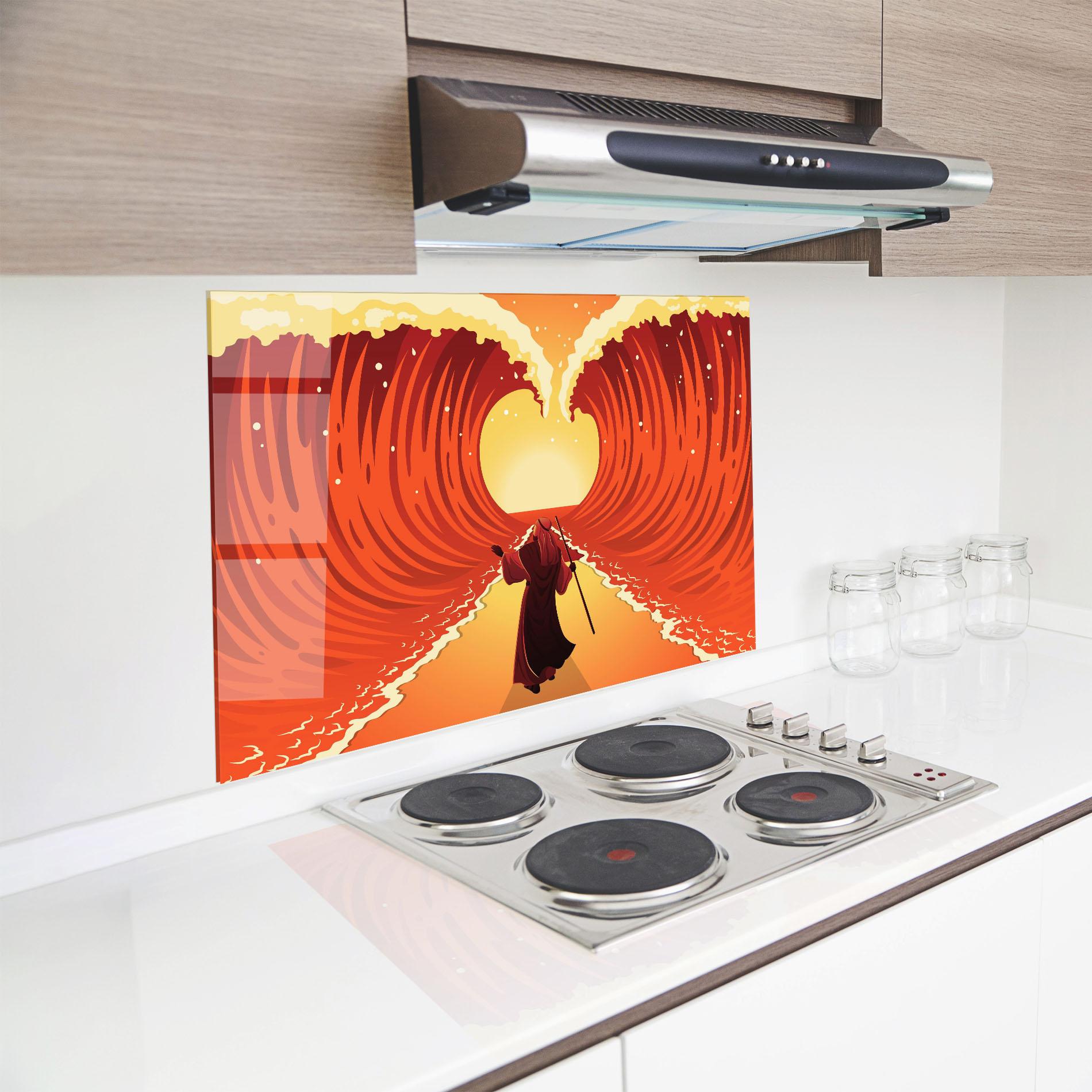 Küchenrückwand Glas Moses mockup 8