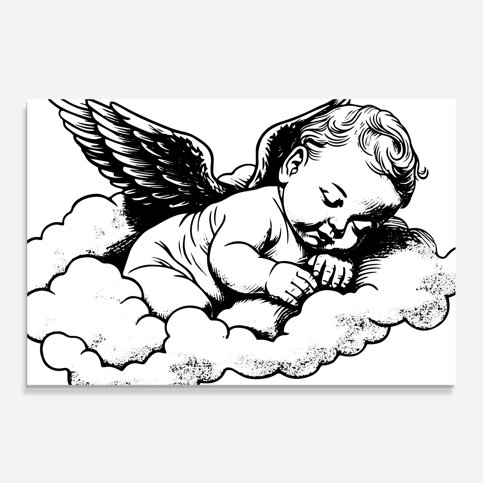 Küchenrückwand Glas Angel Sleeping mockup 0