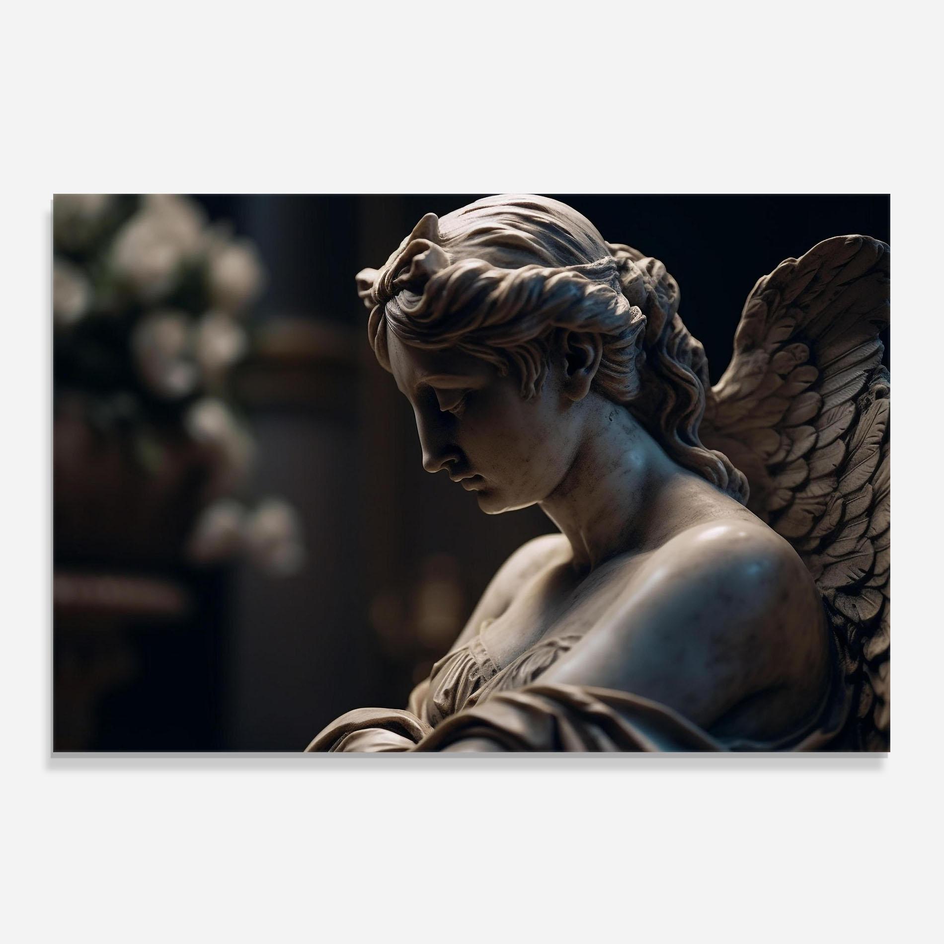 Küchenrückwand Glas Praying Woman mockup 0