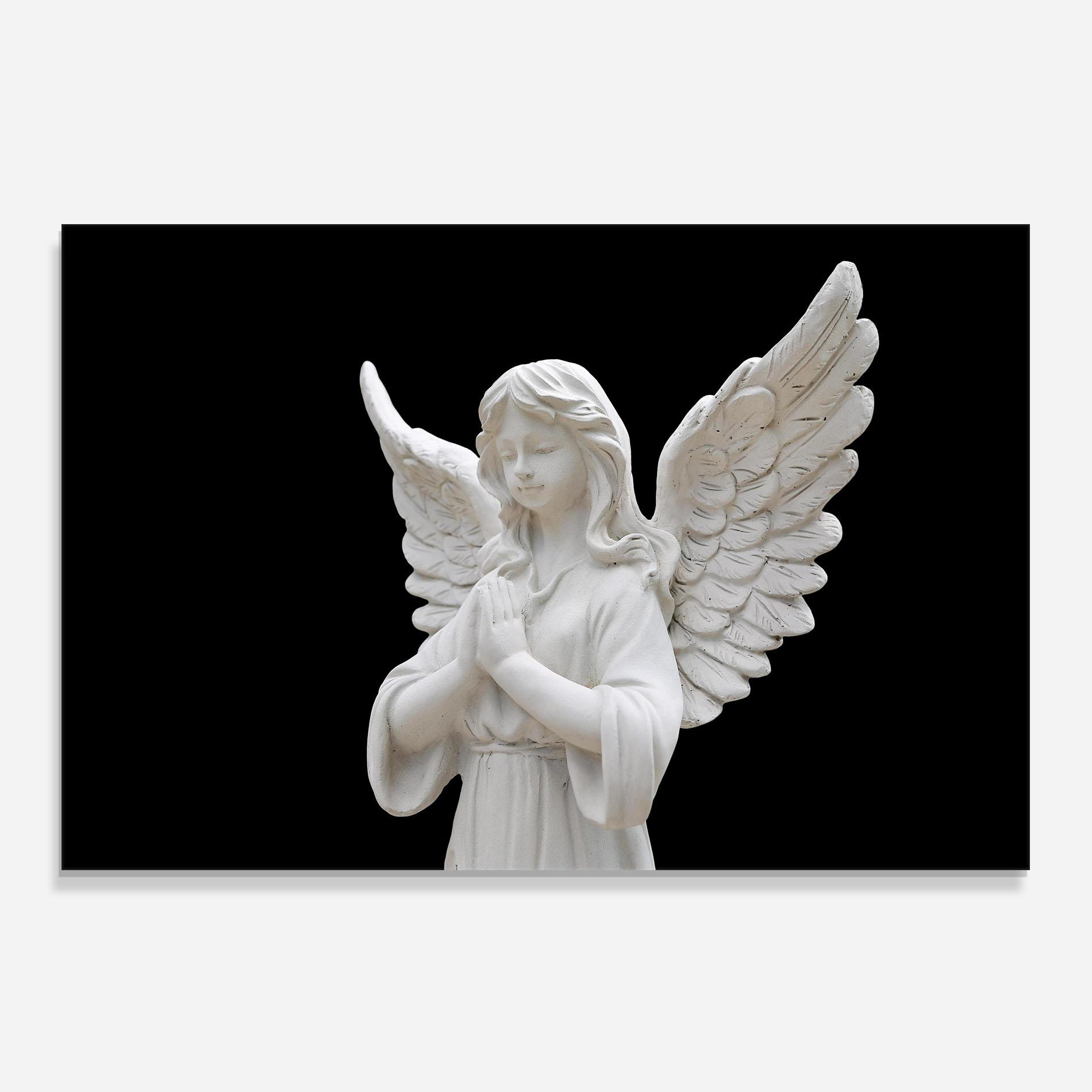 Küchenrückwand Glas Pretty Angel Statues mockup 0