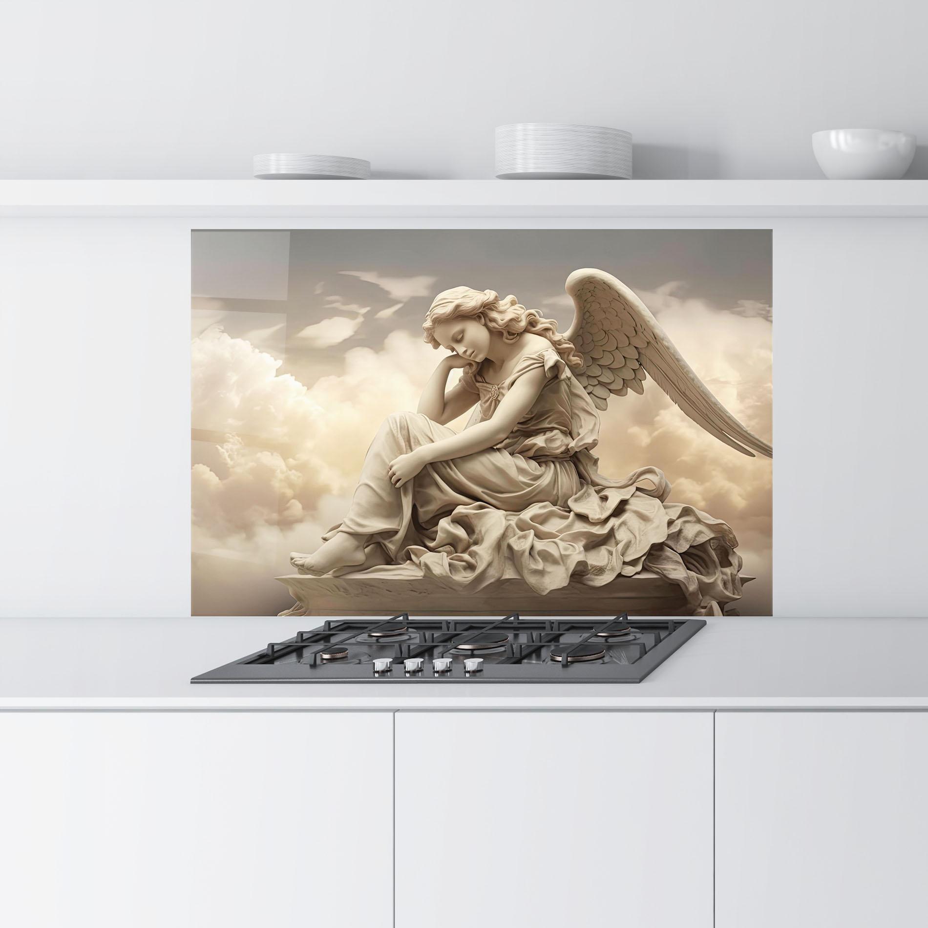 Küchenrückwand Glas Angel Guardian Cloud mockup 9