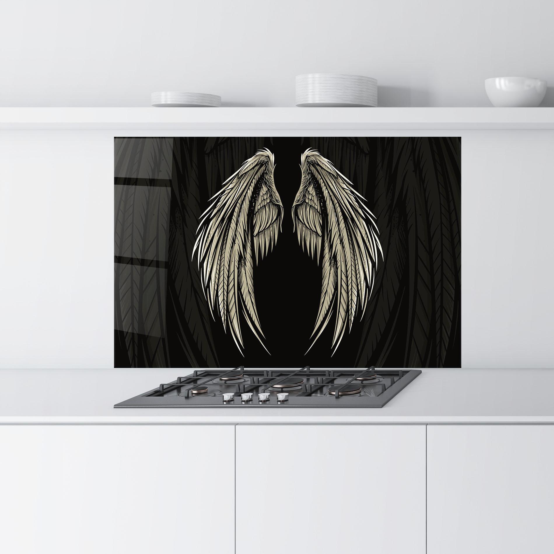 Küchenrückwand Glas Angel Wing mockup 9