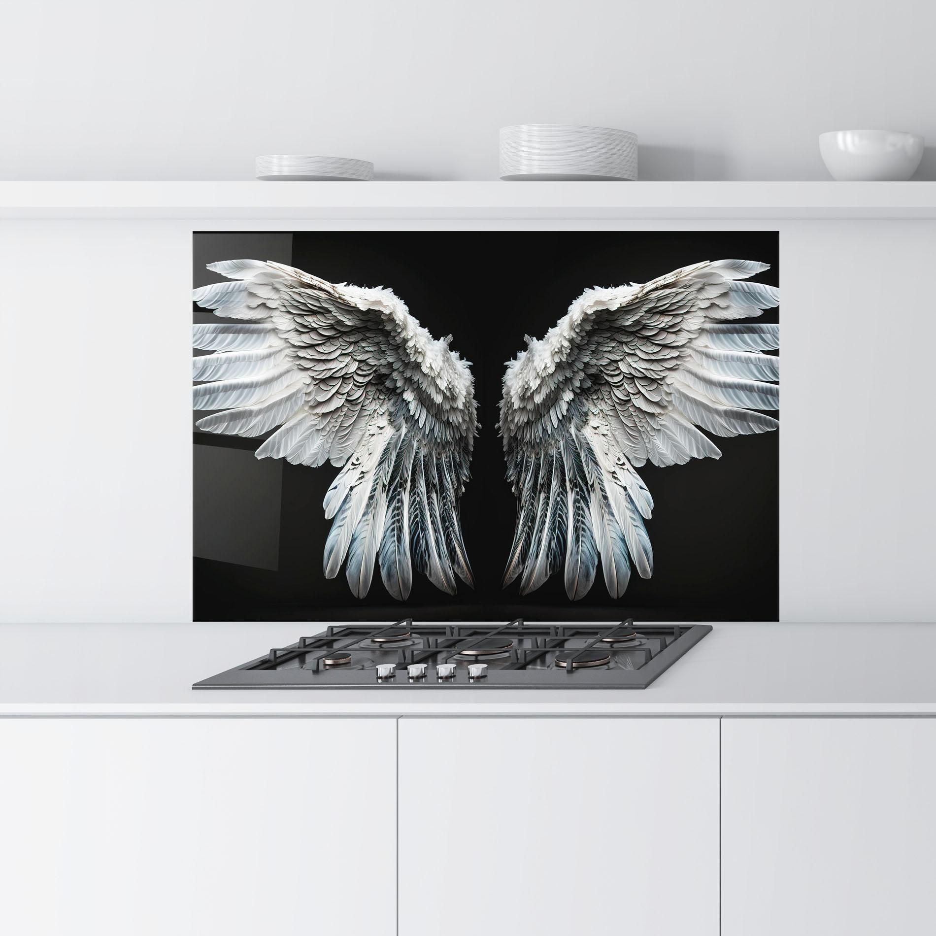 Küchenrückwand Glas Big Angel Wings mockup 9