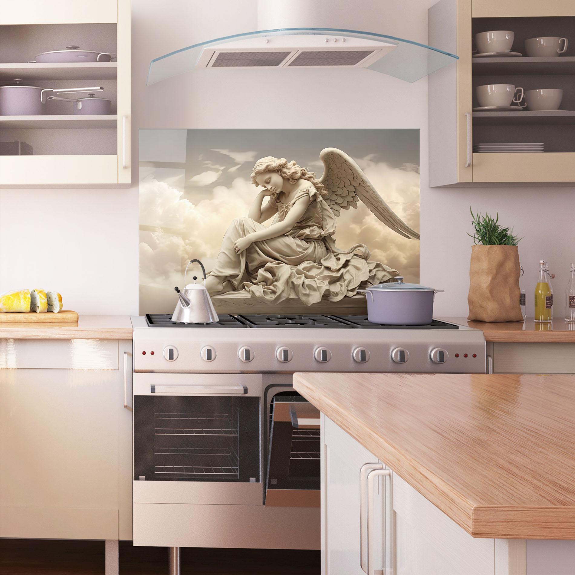 Küchenrückwand Glas Angel Guardian Cloud mockup 1