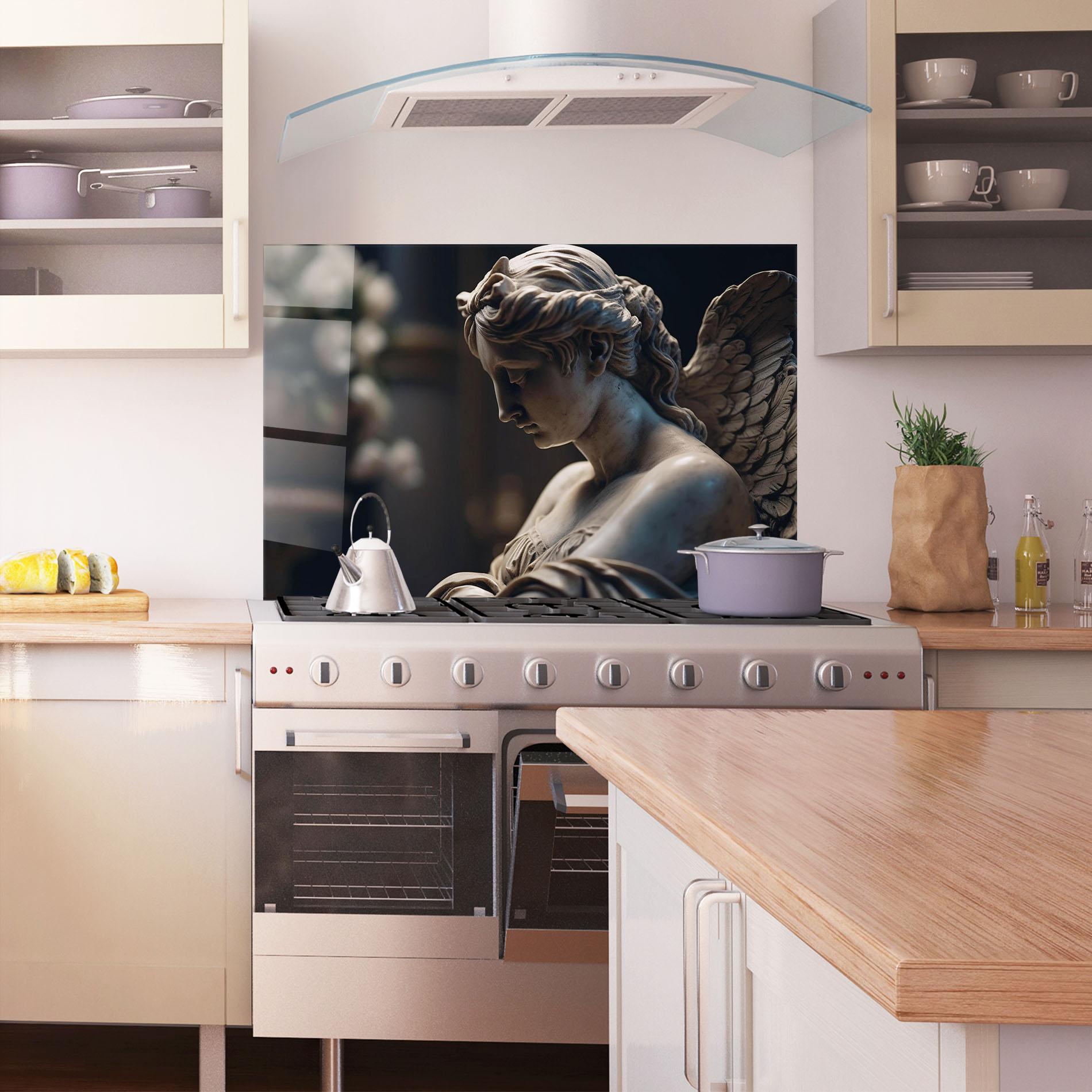 Küchenrückwand Glas Praying Woman mockup 1