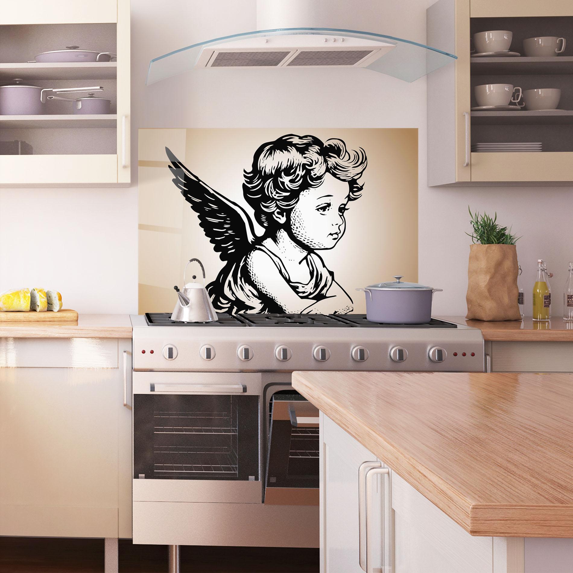 Küchenrückwand Glas Small Angel Baby mockup 1