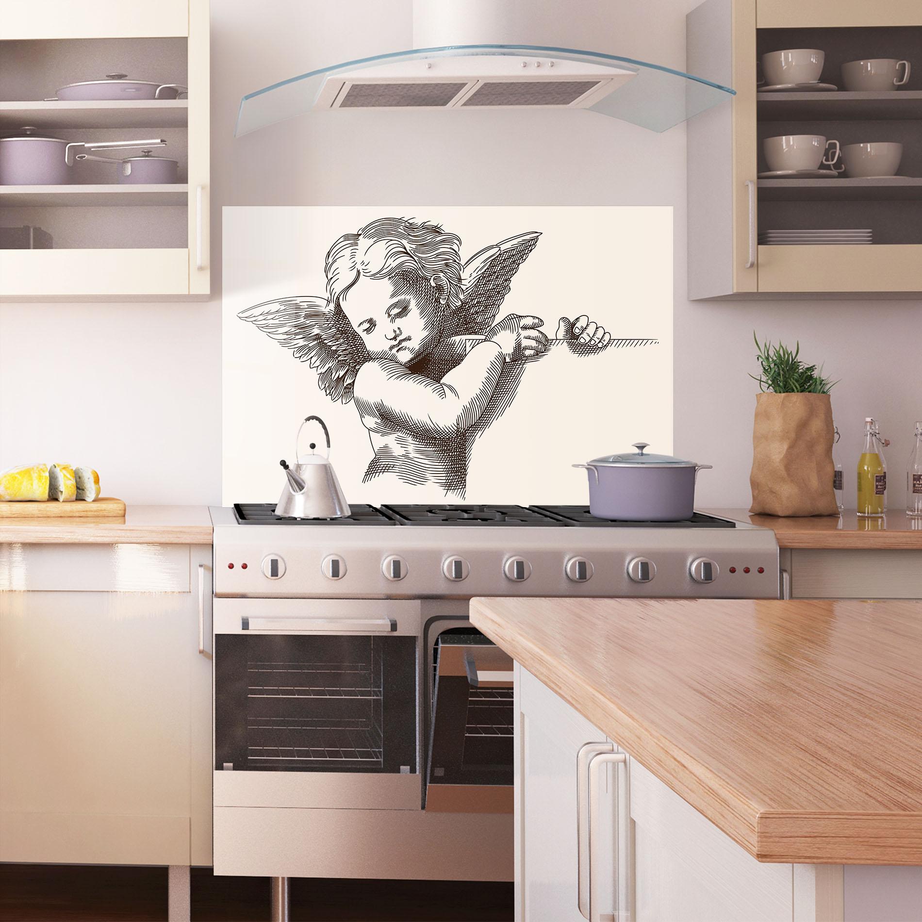 Küchenrückwand Glas Small Angel mockup 1