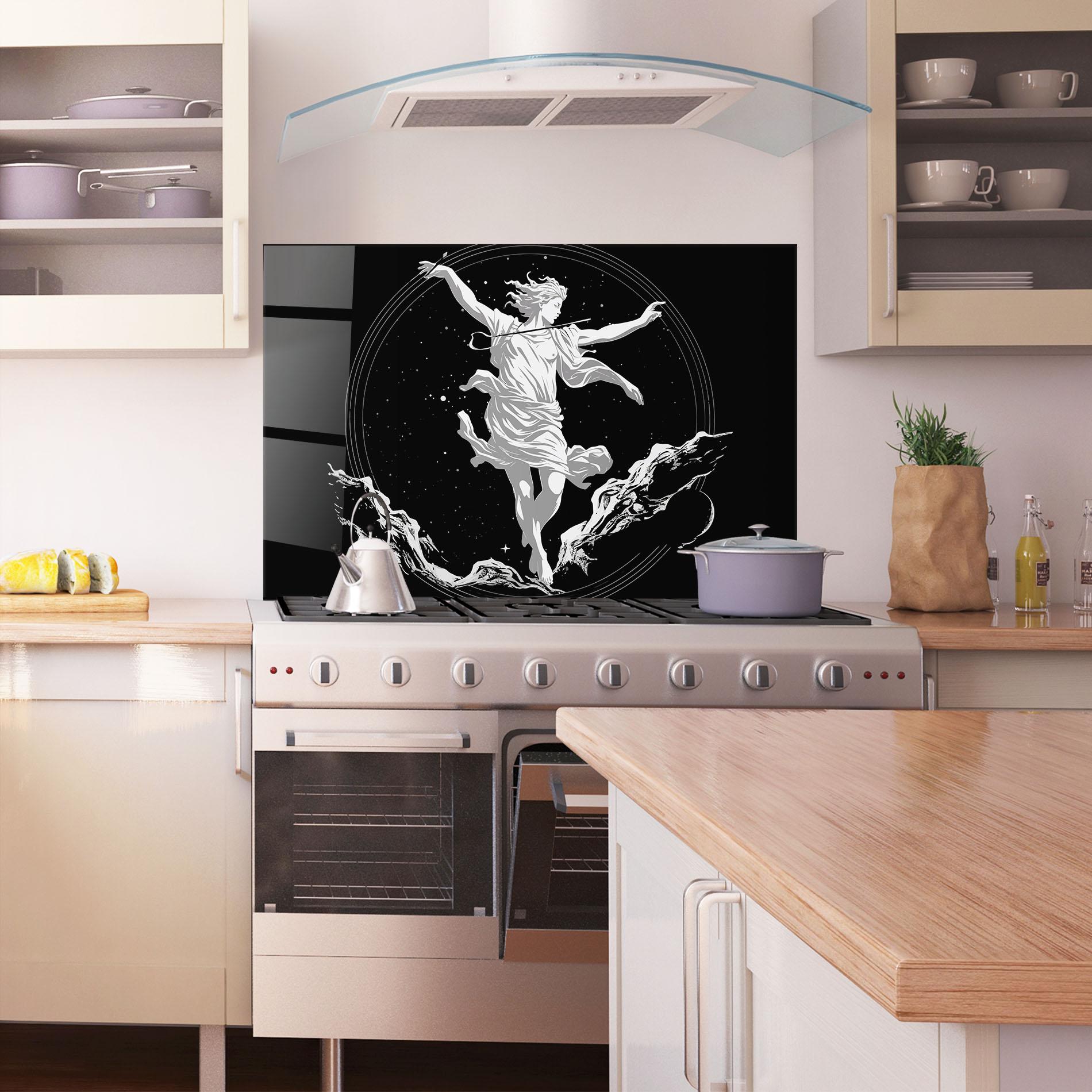 Küchenrückwand Glas Statue Angel mockup 1