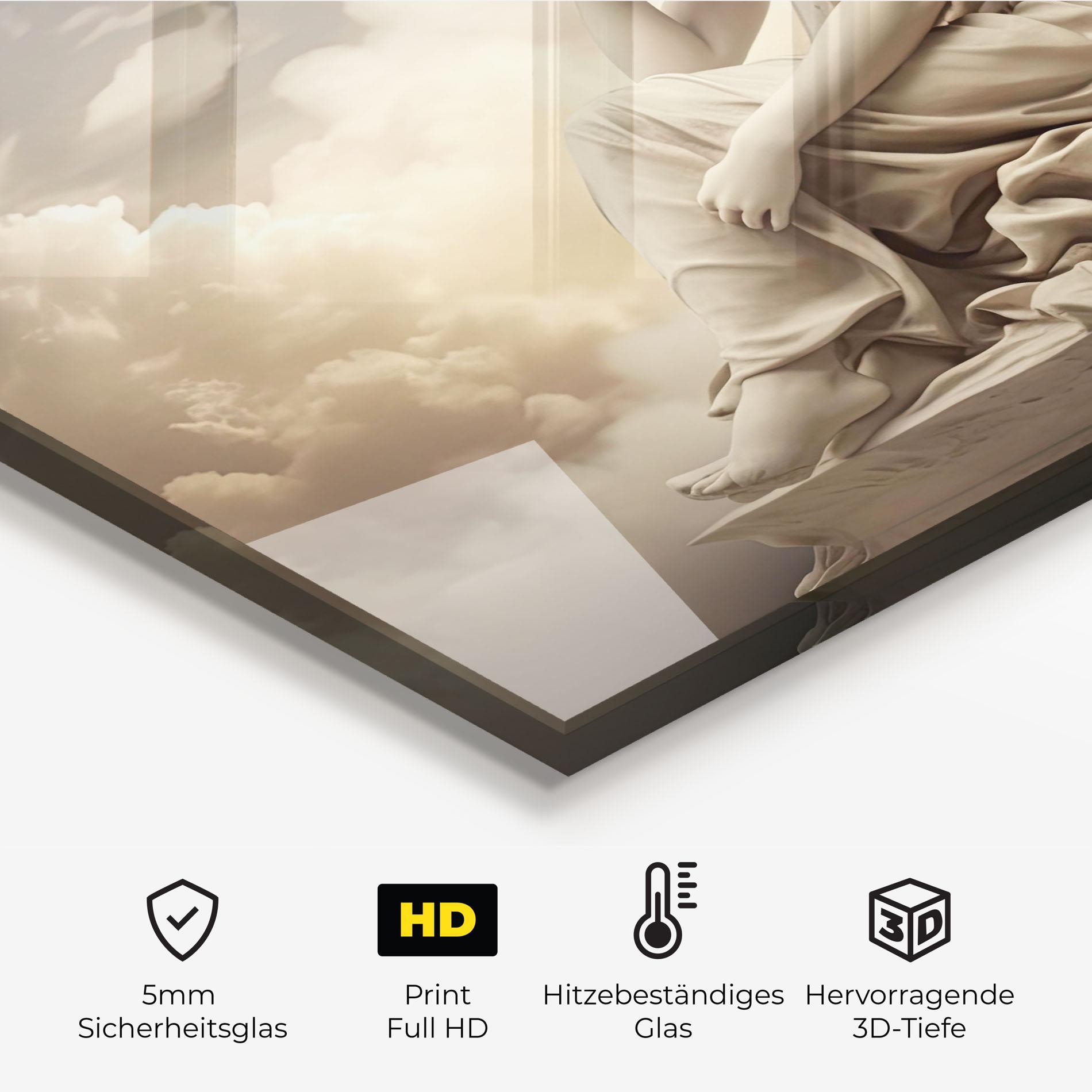 Küchenrückwand Glas Angel Guardian Cloud mockup 2