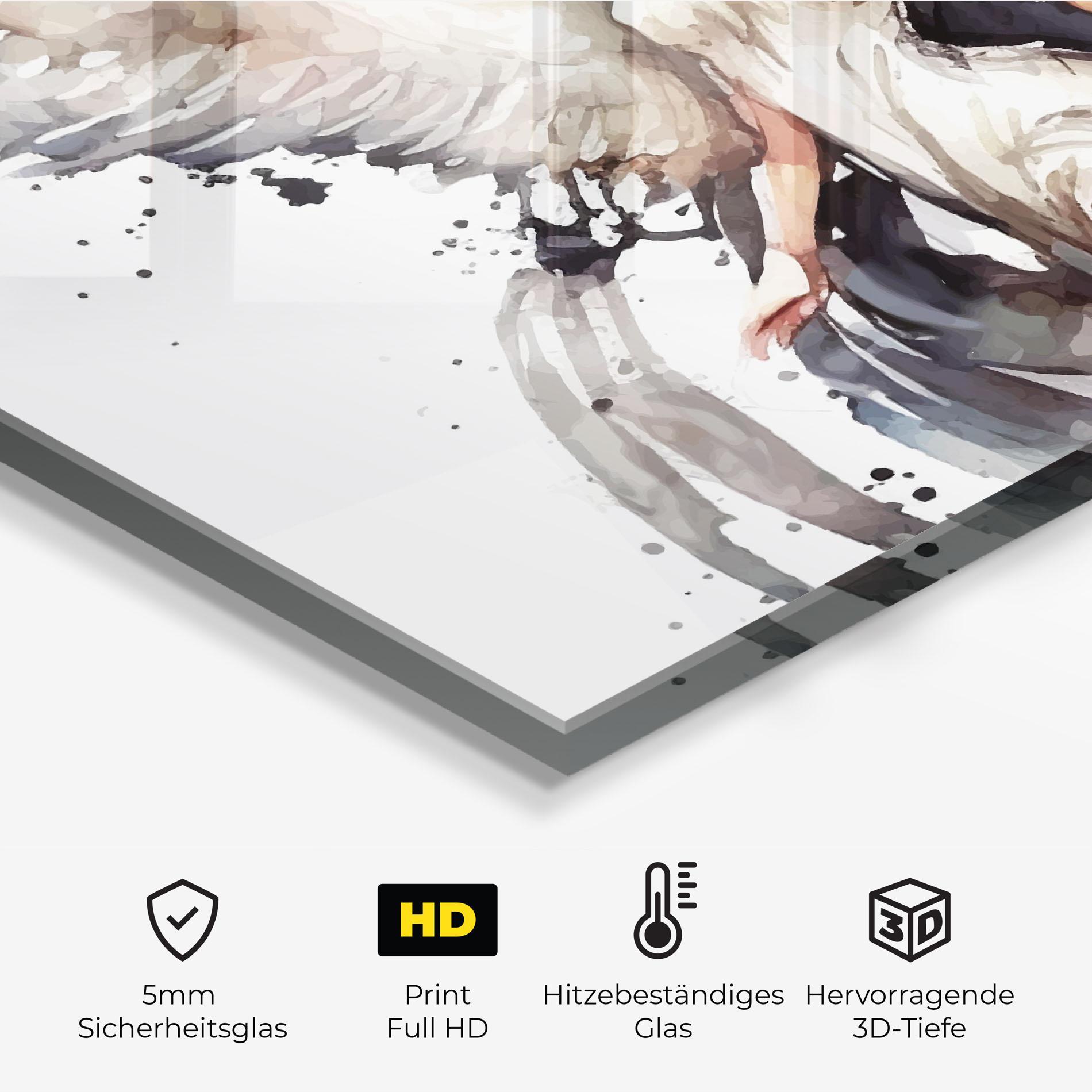 Küchenrückwand Glas Angel Lady mockup 2