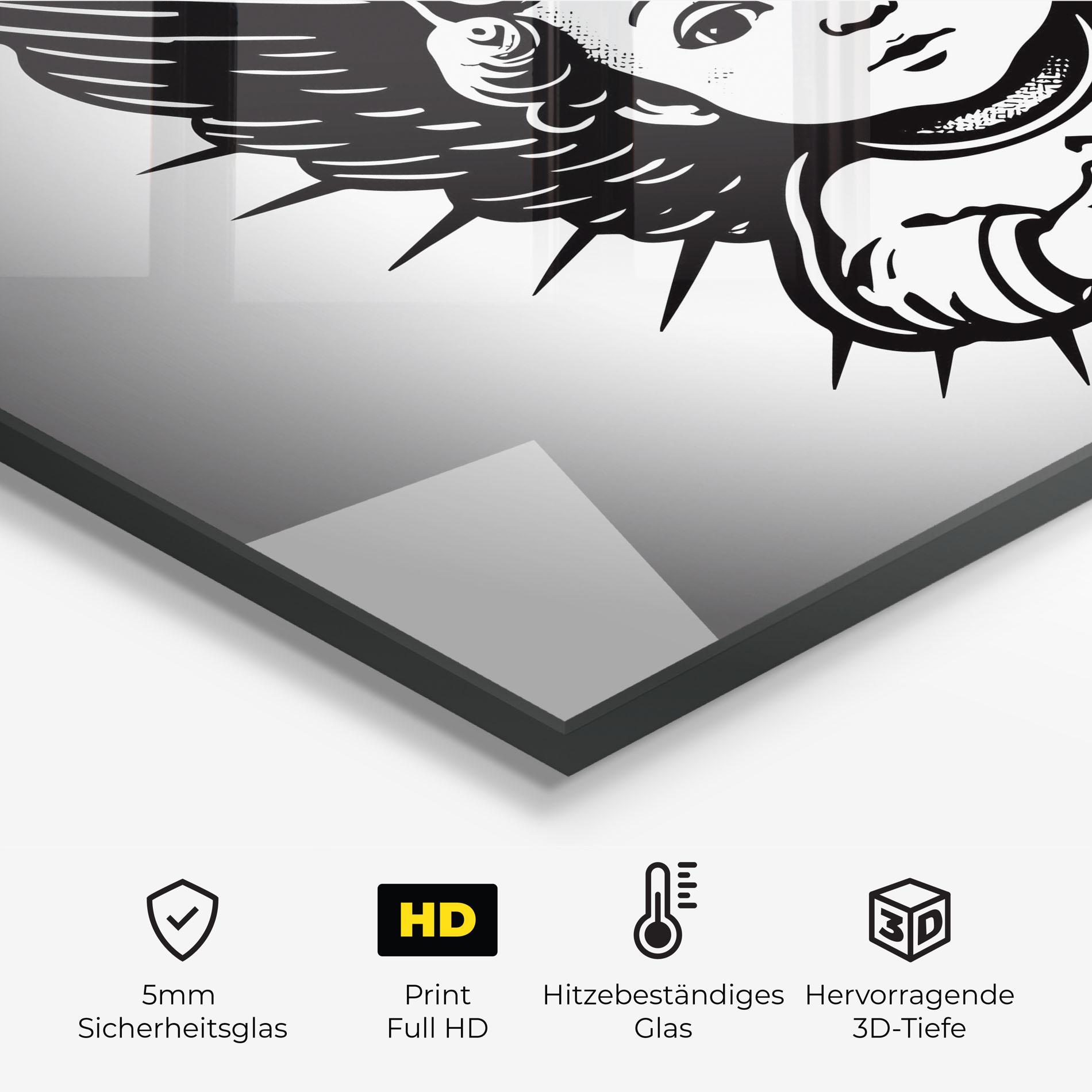 Küchenrückwand Glas Angel Small Wings mockup 2