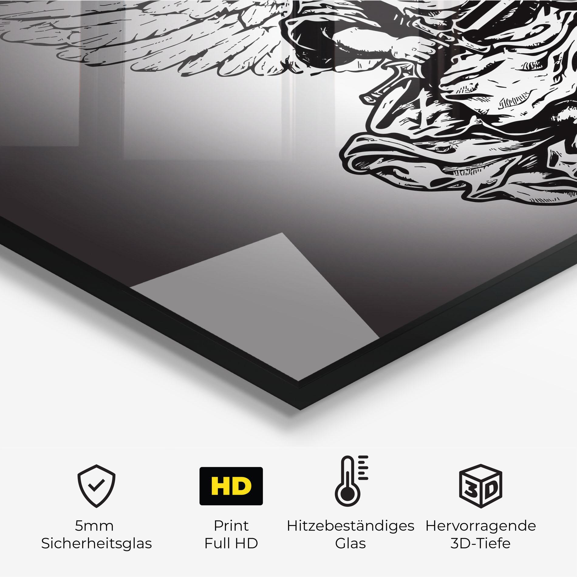 Küchenrückwand Glas Angel Sword mockup 2