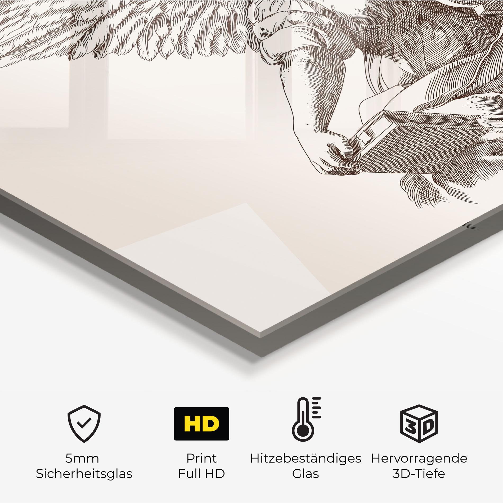 Küchenrückwand Glas Brown Line Angel mockup 2