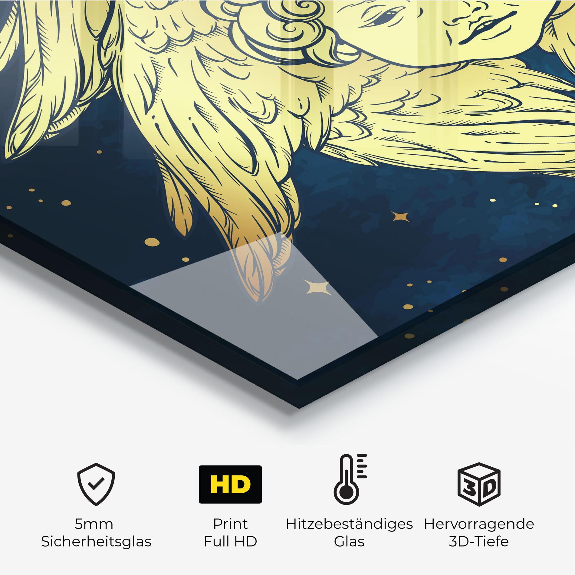 Küchenrückwand Glas Gold Wings Angel mockup 2