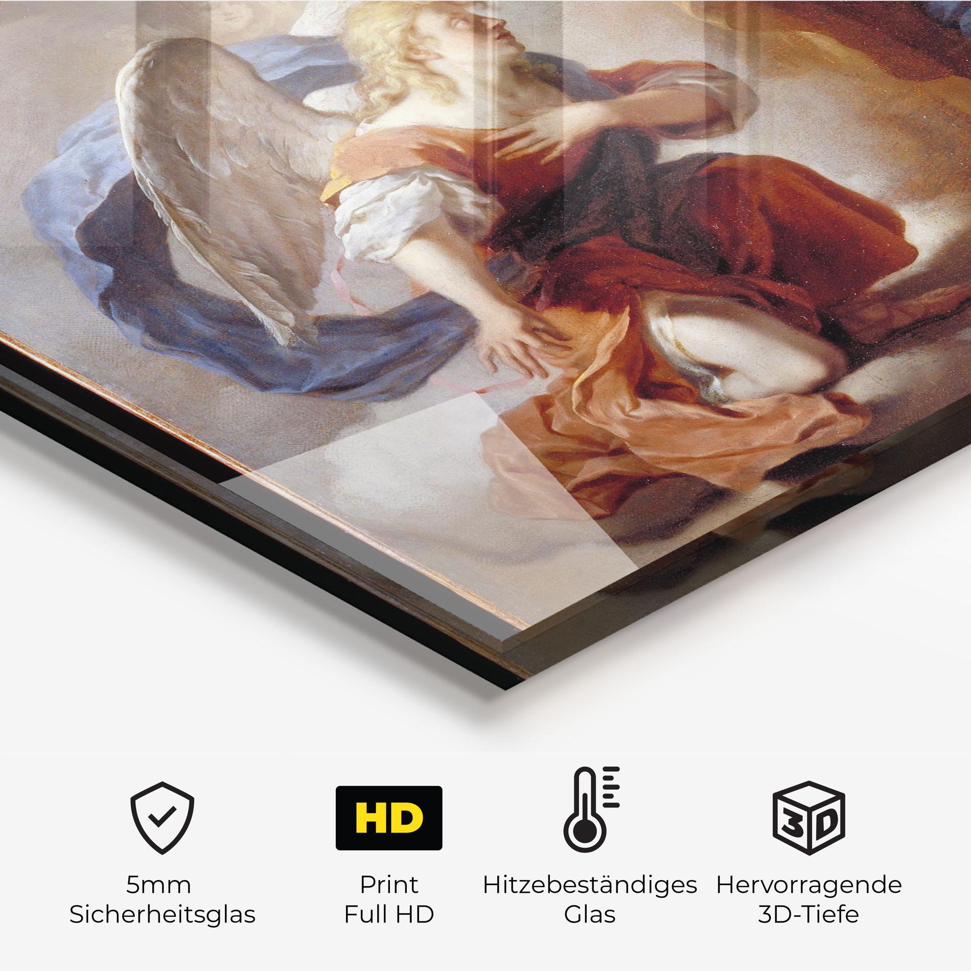 Küchenrückwand Glas Painting Old Angel mockup 2