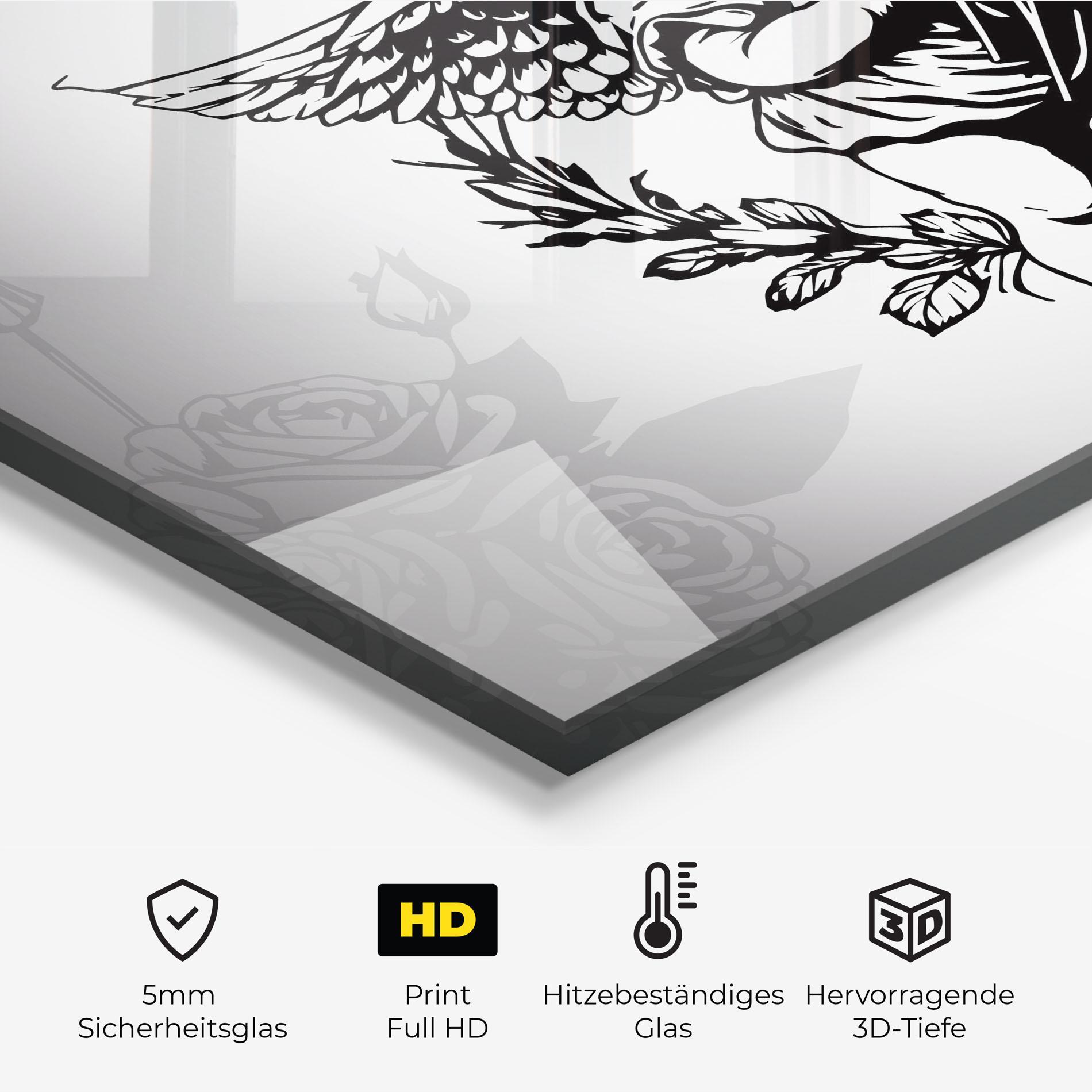 Küchenrückwand Glas Roses Angel mockup 2