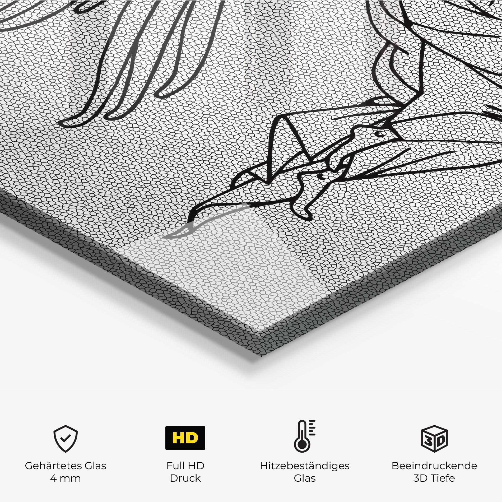 Küchenrückwand Glas Angel Flying mockup 2