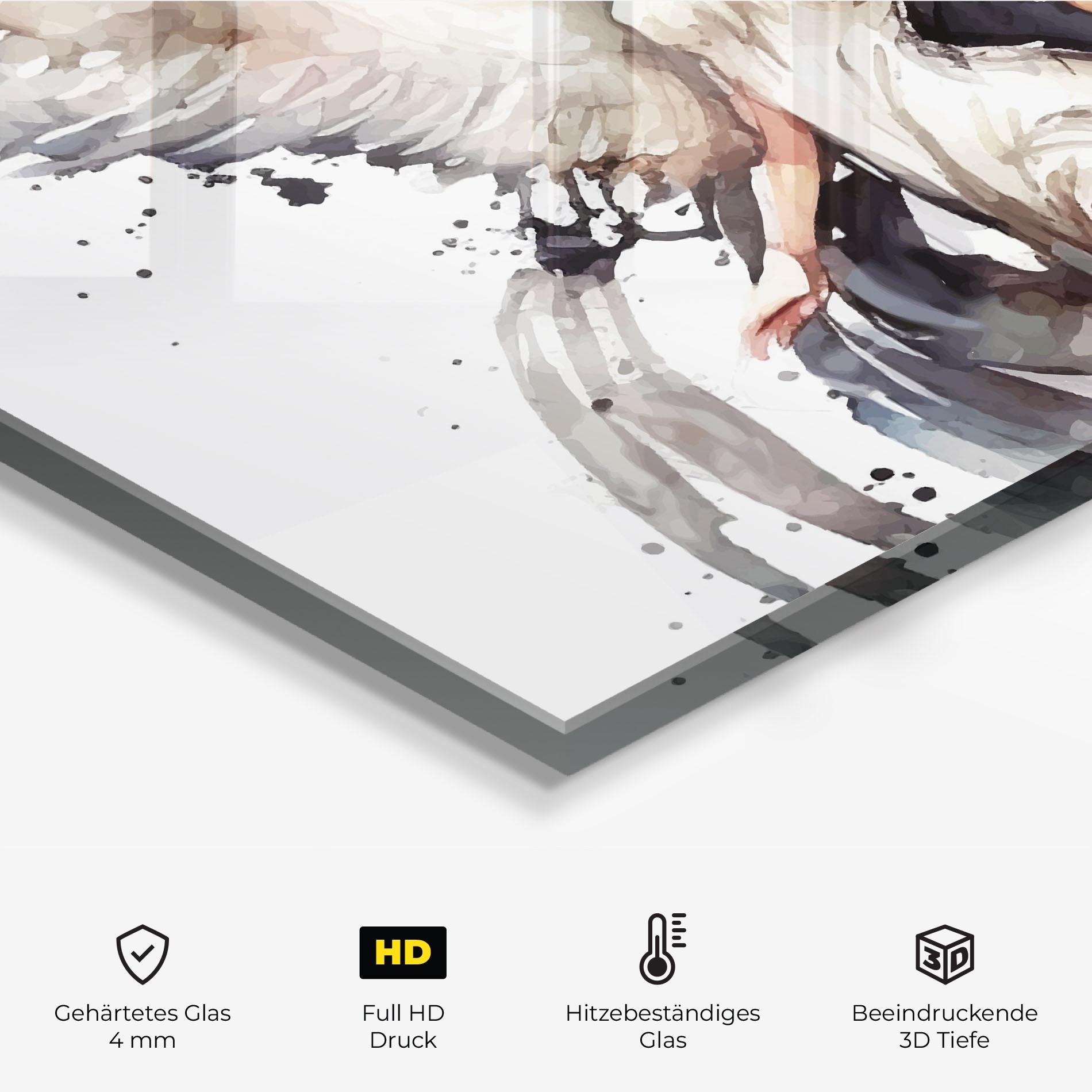 Küchenrückwand Glas Angel Lady mockup 2