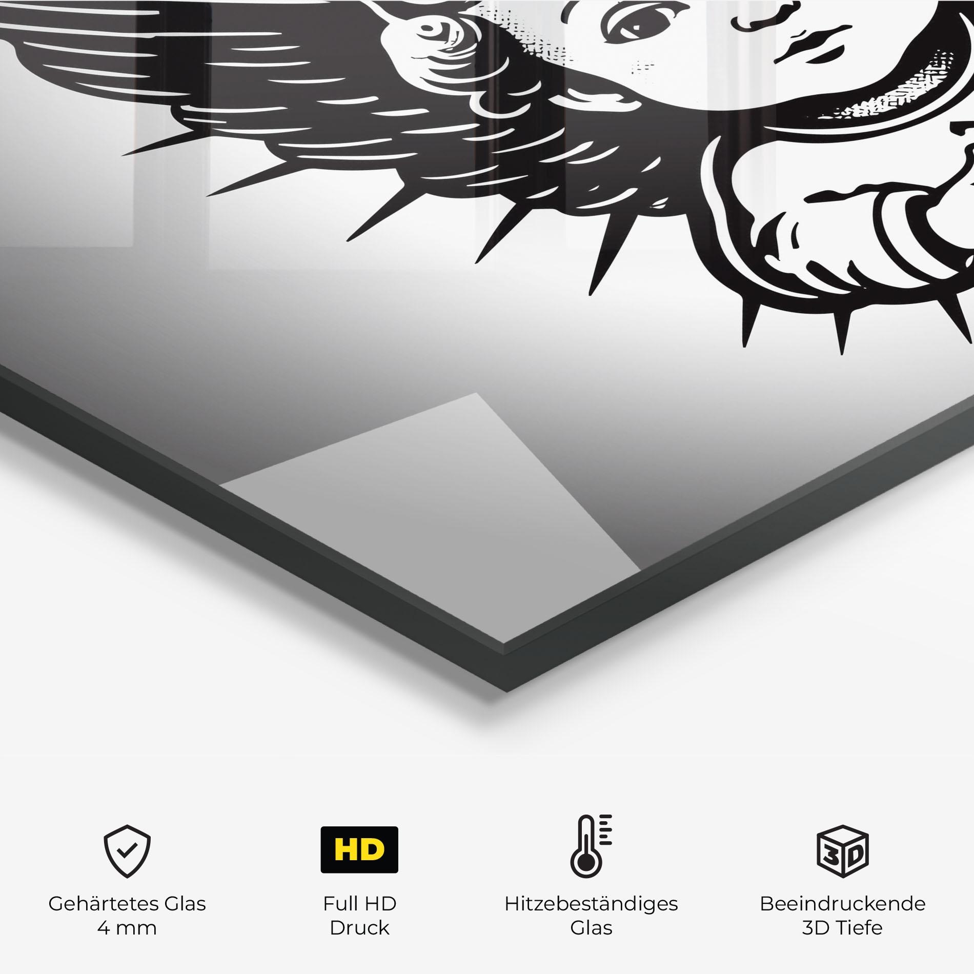 Küchenrückwand Glas Angel Small Wings mockup 2