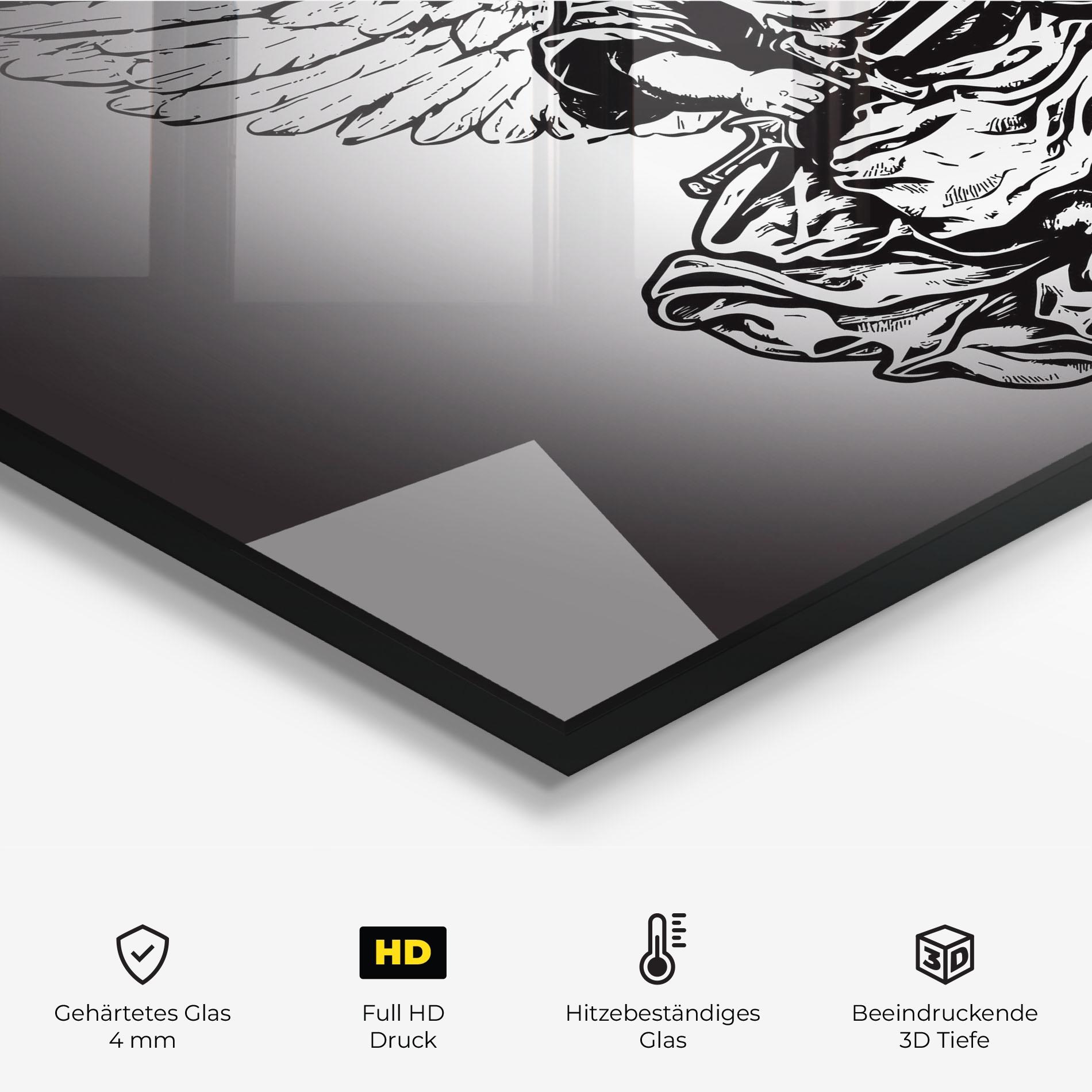 Küchenrückwand Glas Angel Sword mockup 2