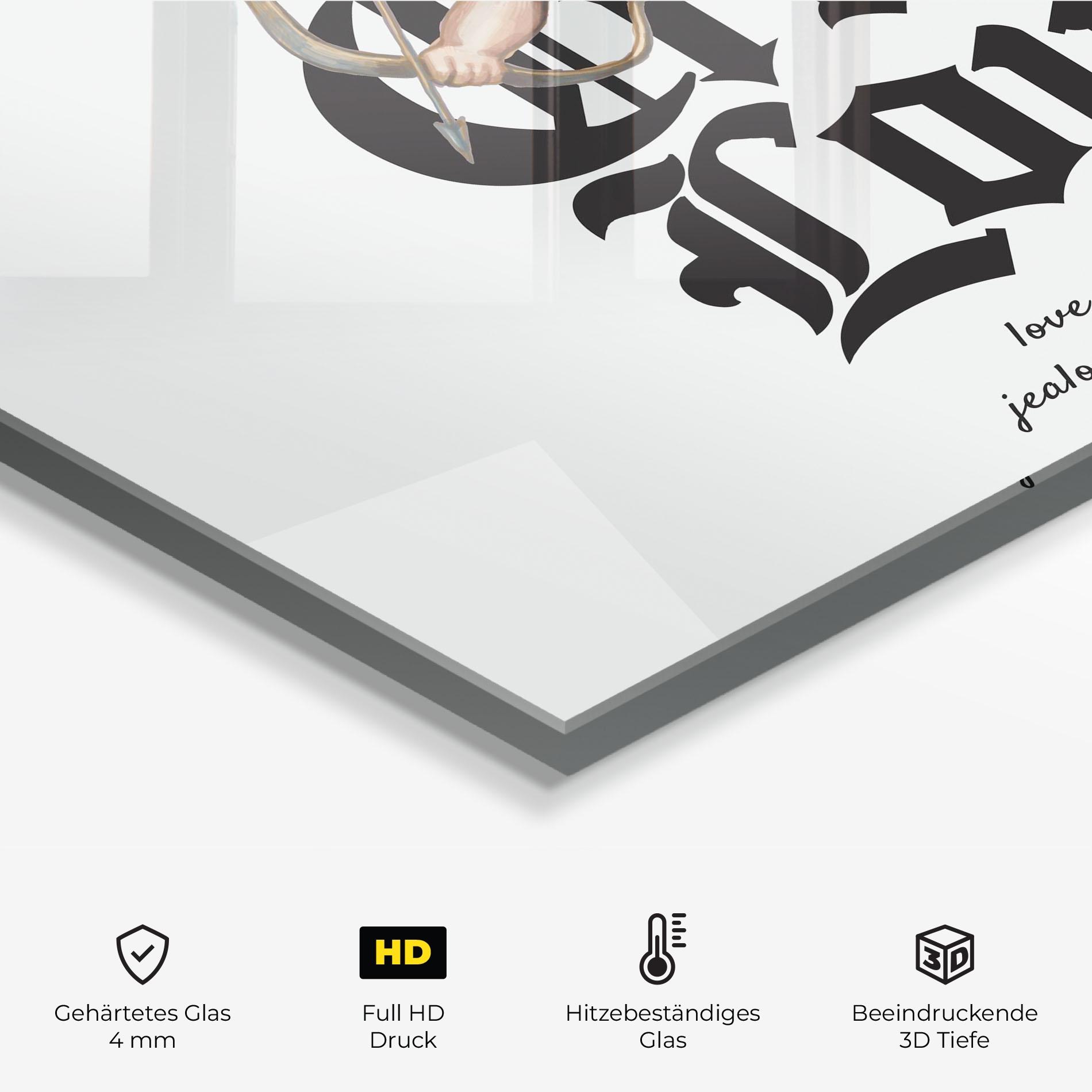 Küchenrückwand Glas Cruel Love mockup 2