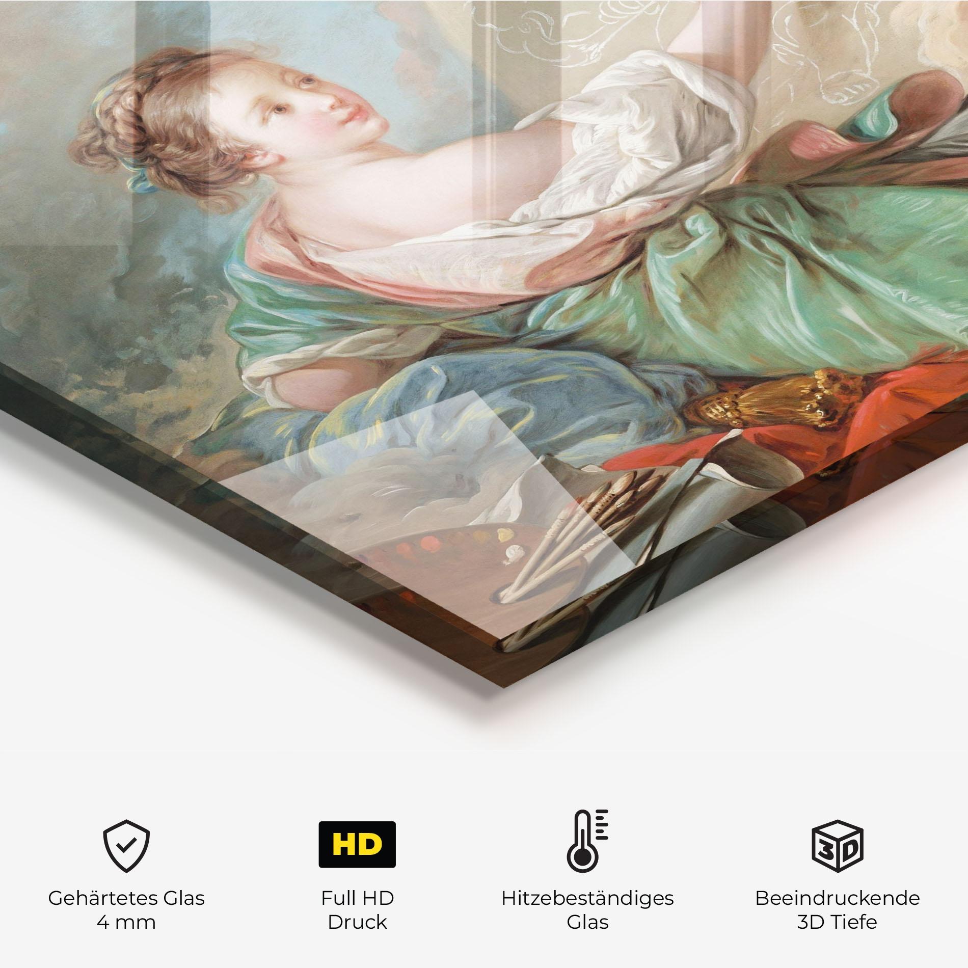 Küchenrückwand Glas Painting Cute Angels mockup 2