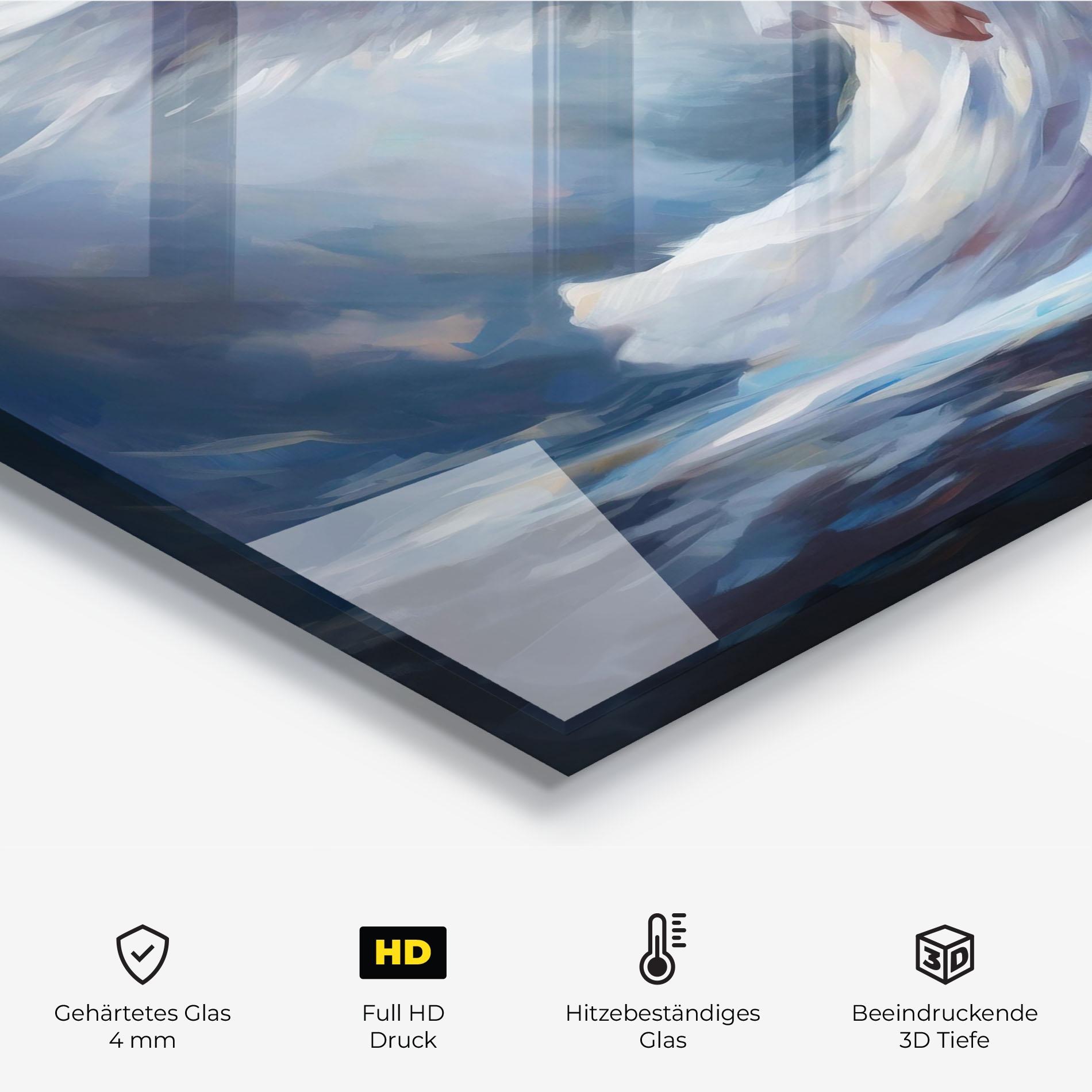 Küchenrückwand Glas Wind Angel Woman mockup 2