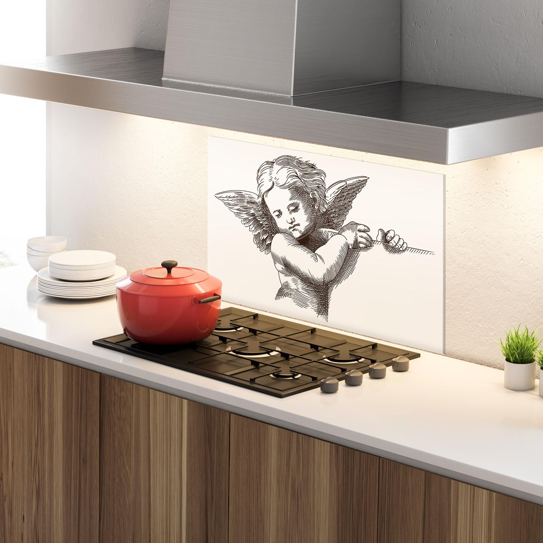 Küchenrückwand Glas Small Angel mockup 4