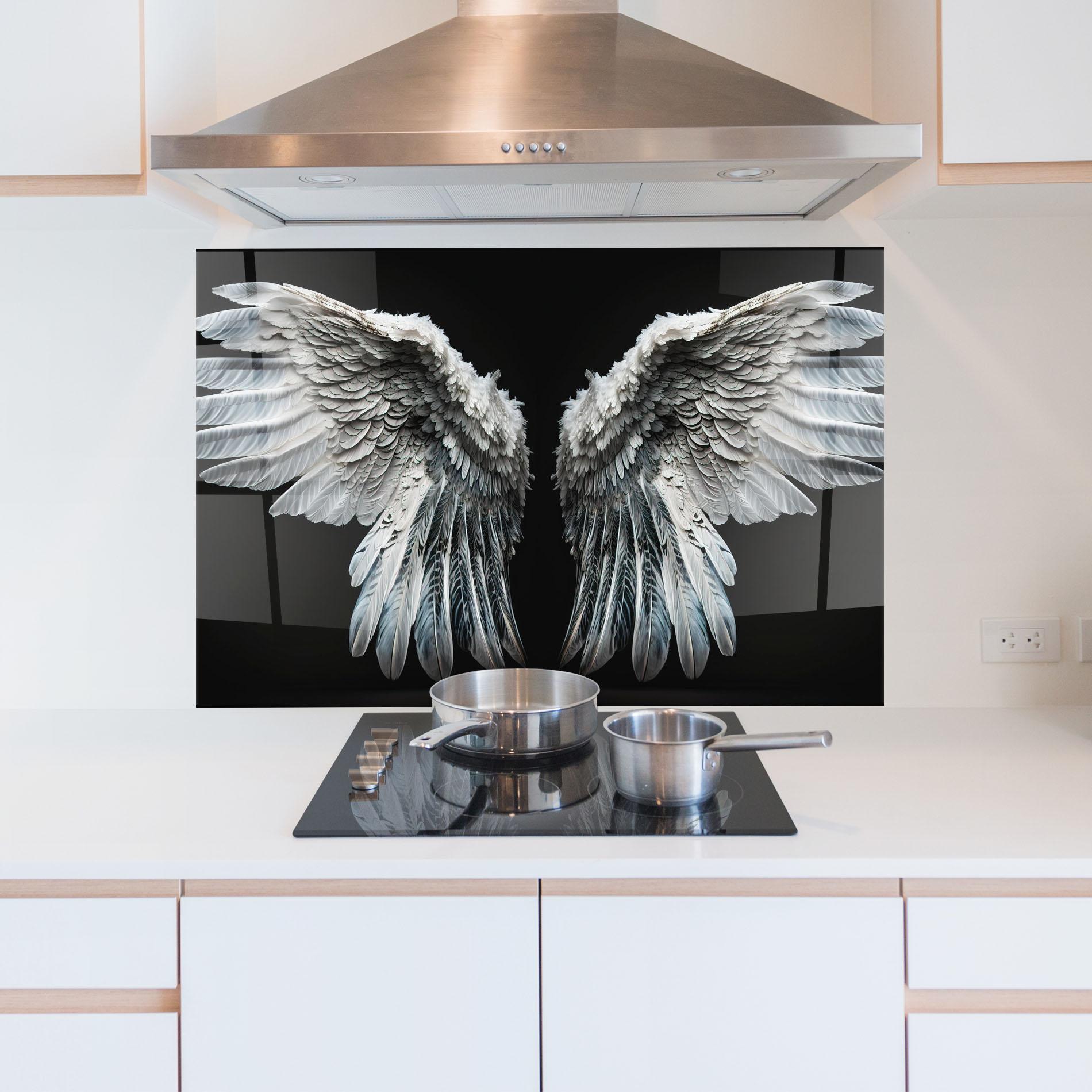 Küchenrückwand Glas Big Angel Wings mockup 5
