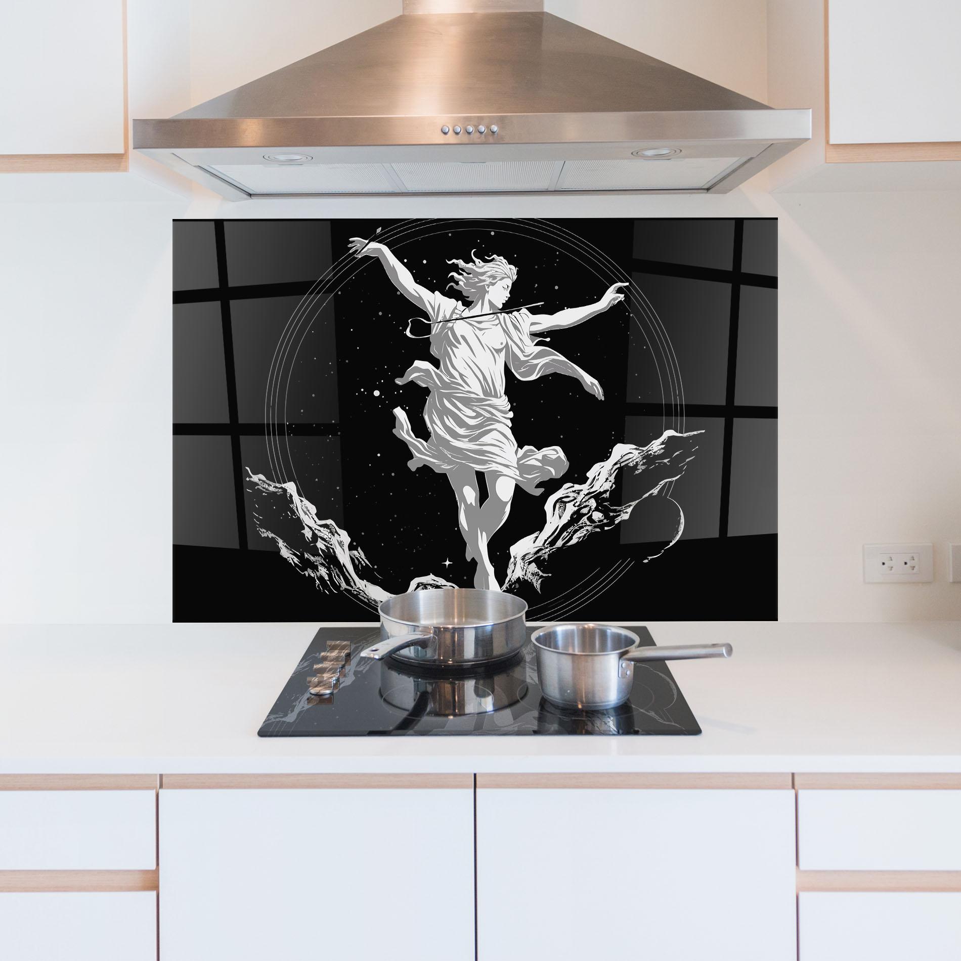 Küchenrückwand Glas Statue Angel mockup 5