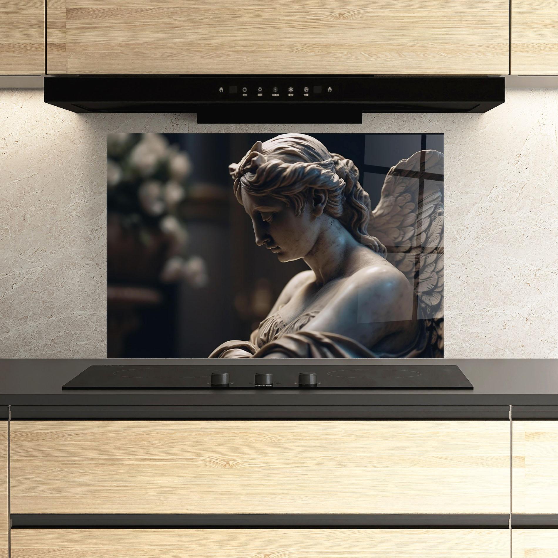 Küchenrückwand Glas Praying Woman mockup 3