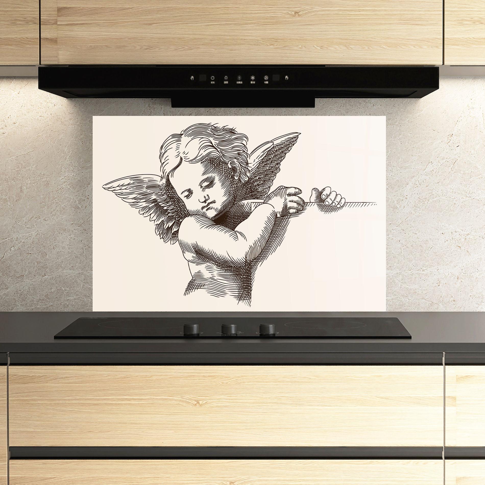 Küchenrückwand Glas Small Angel mockup 3