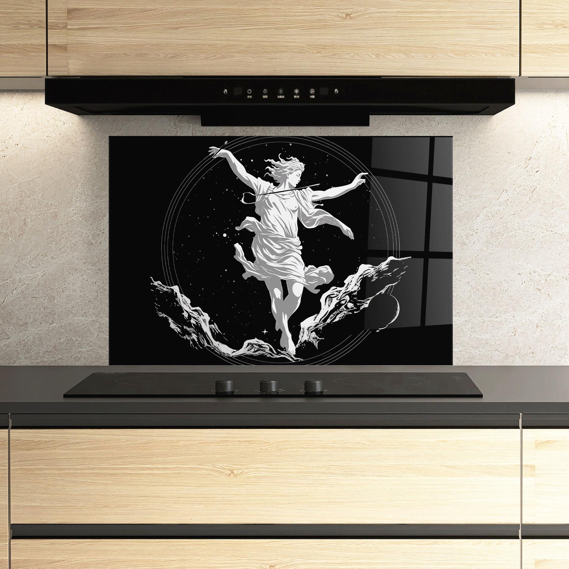 Küchenrückwand Glas Statue Angel mockup 3