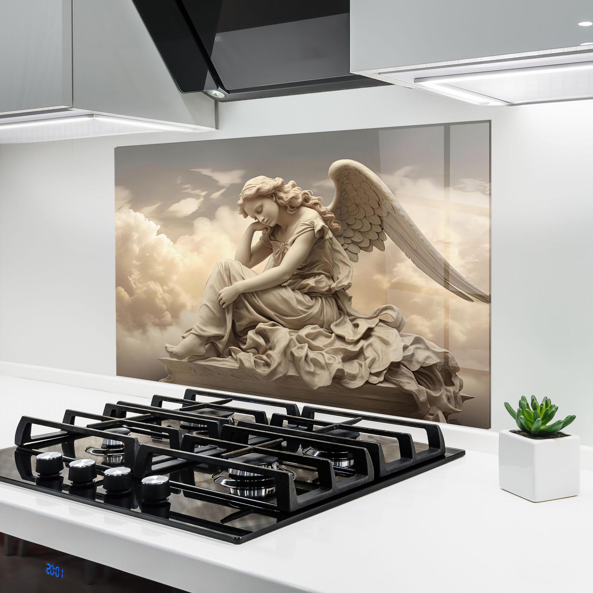 Küchenrückwand Glas Angel Guardian Cloud mockup 6