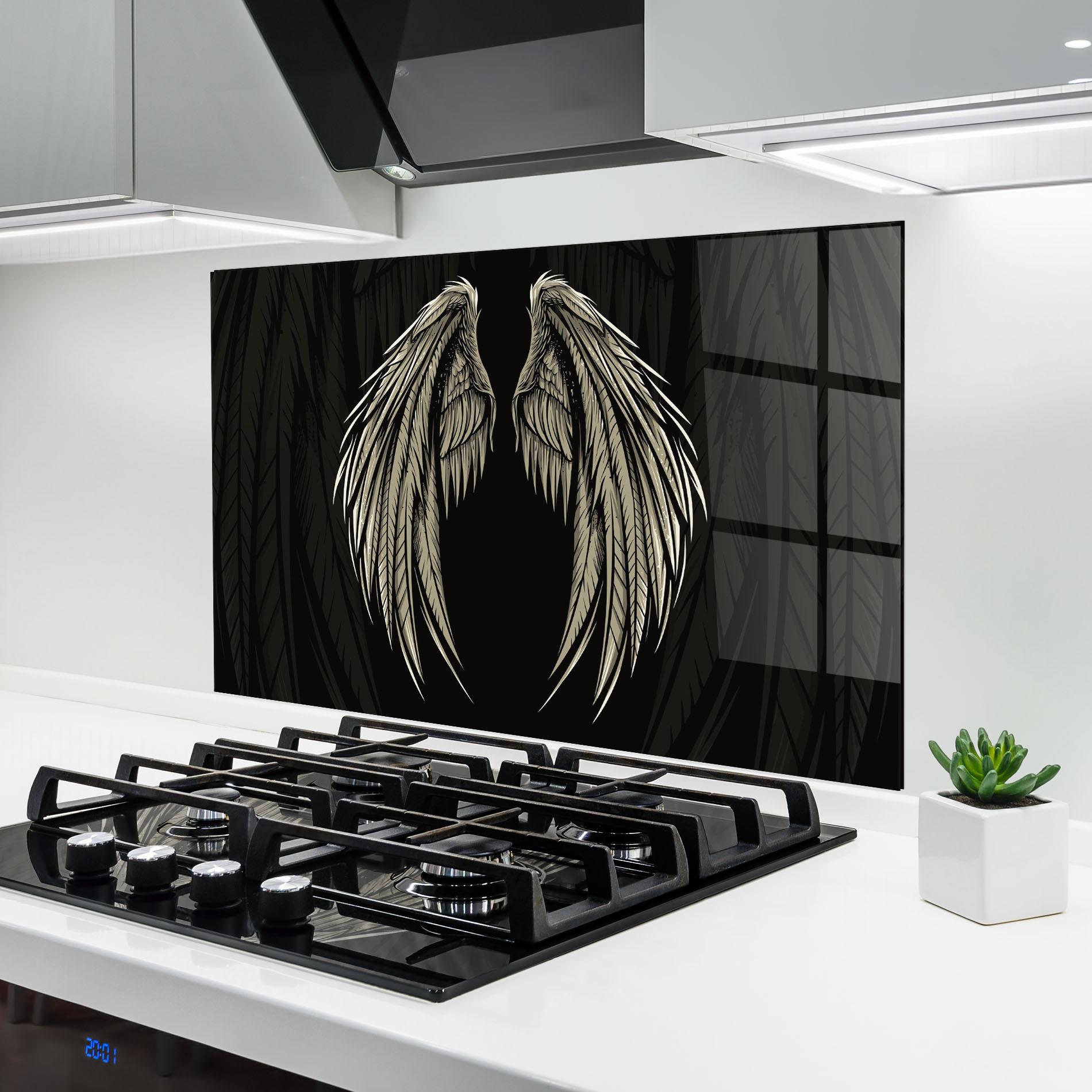 Küchenrückwand Glas Angel Wing mockup 6