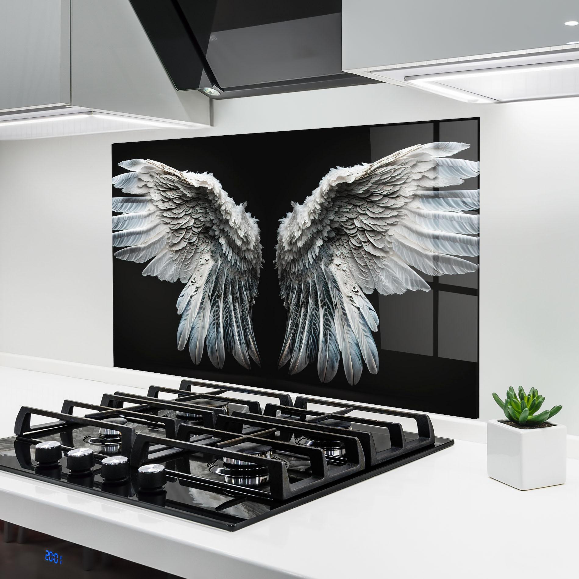 Küchenrückwand Glas Big Angel Wings mockup 6
