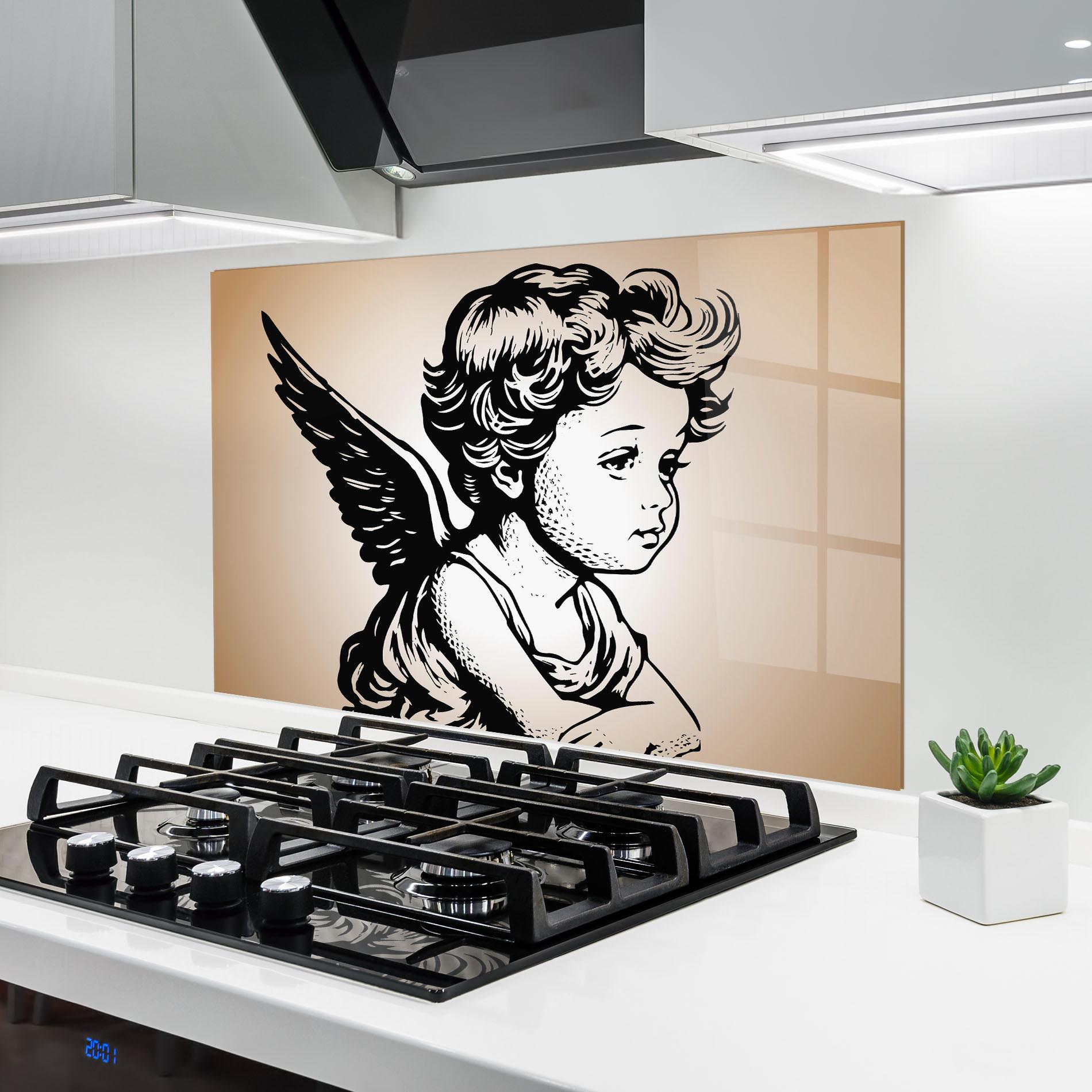 Küchenrückwand Glas Small Angel Baby mockup 6