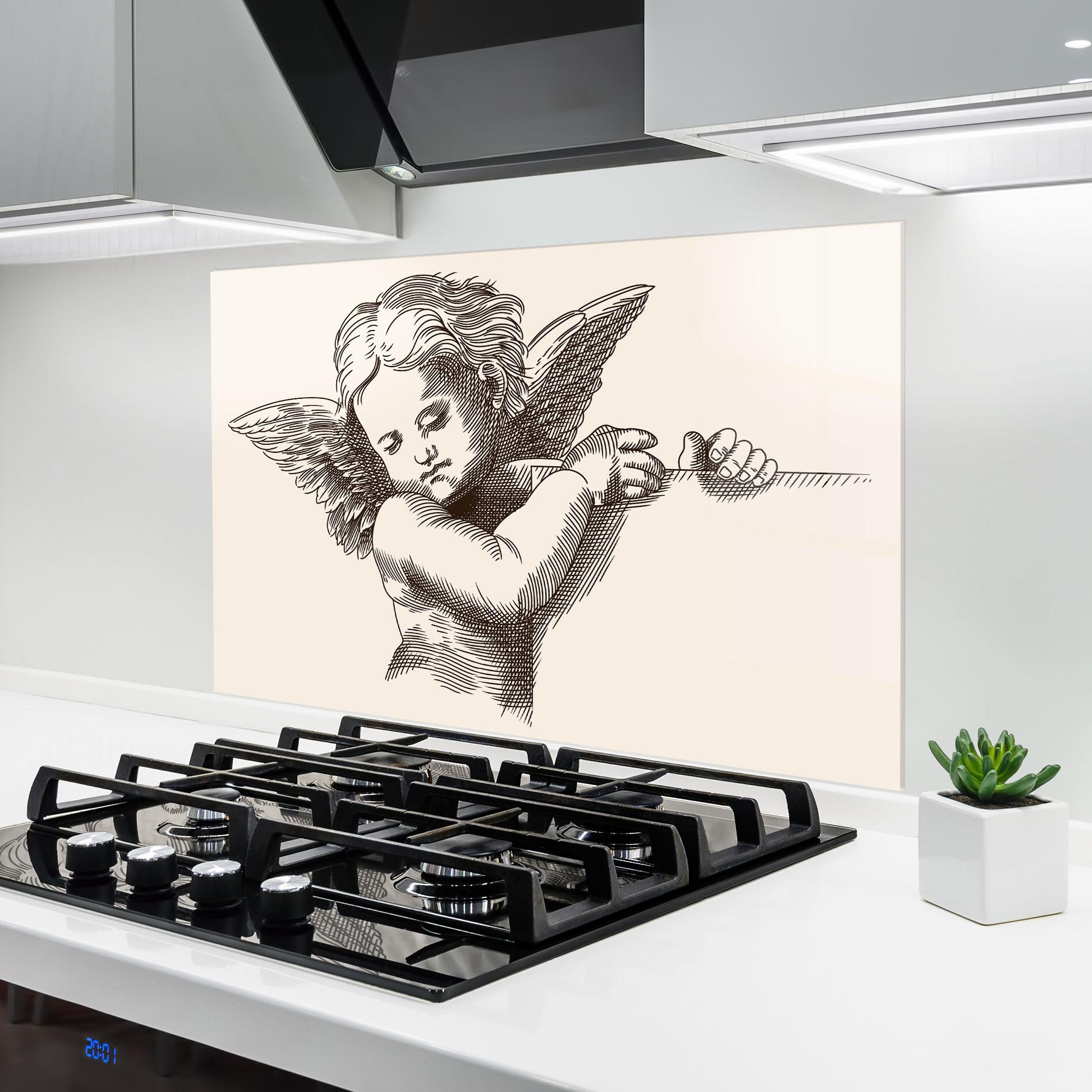 Küchenrückwand Glas Small Angel mockup 6