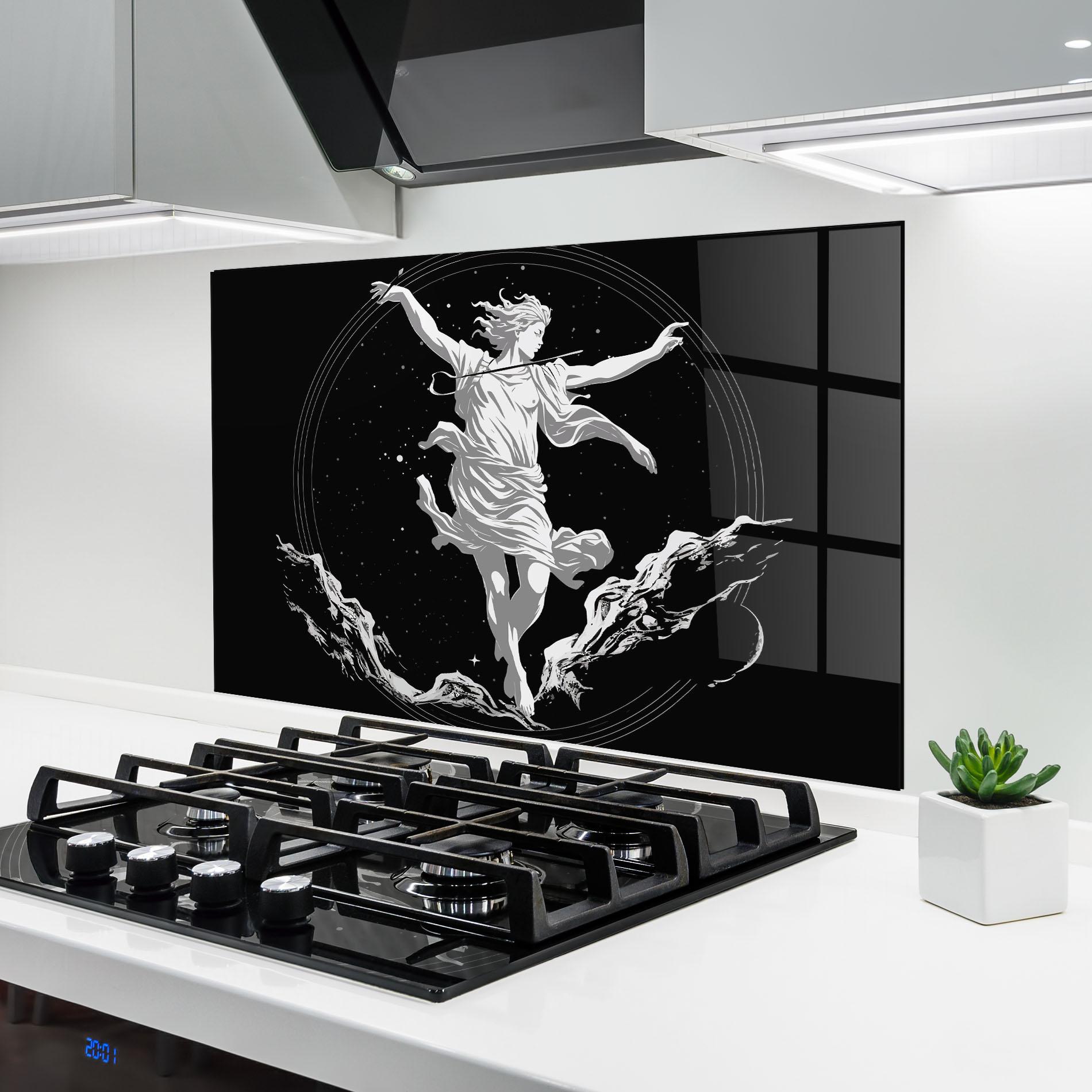 Küchenrückwand Glas Statue Angel mockup 6