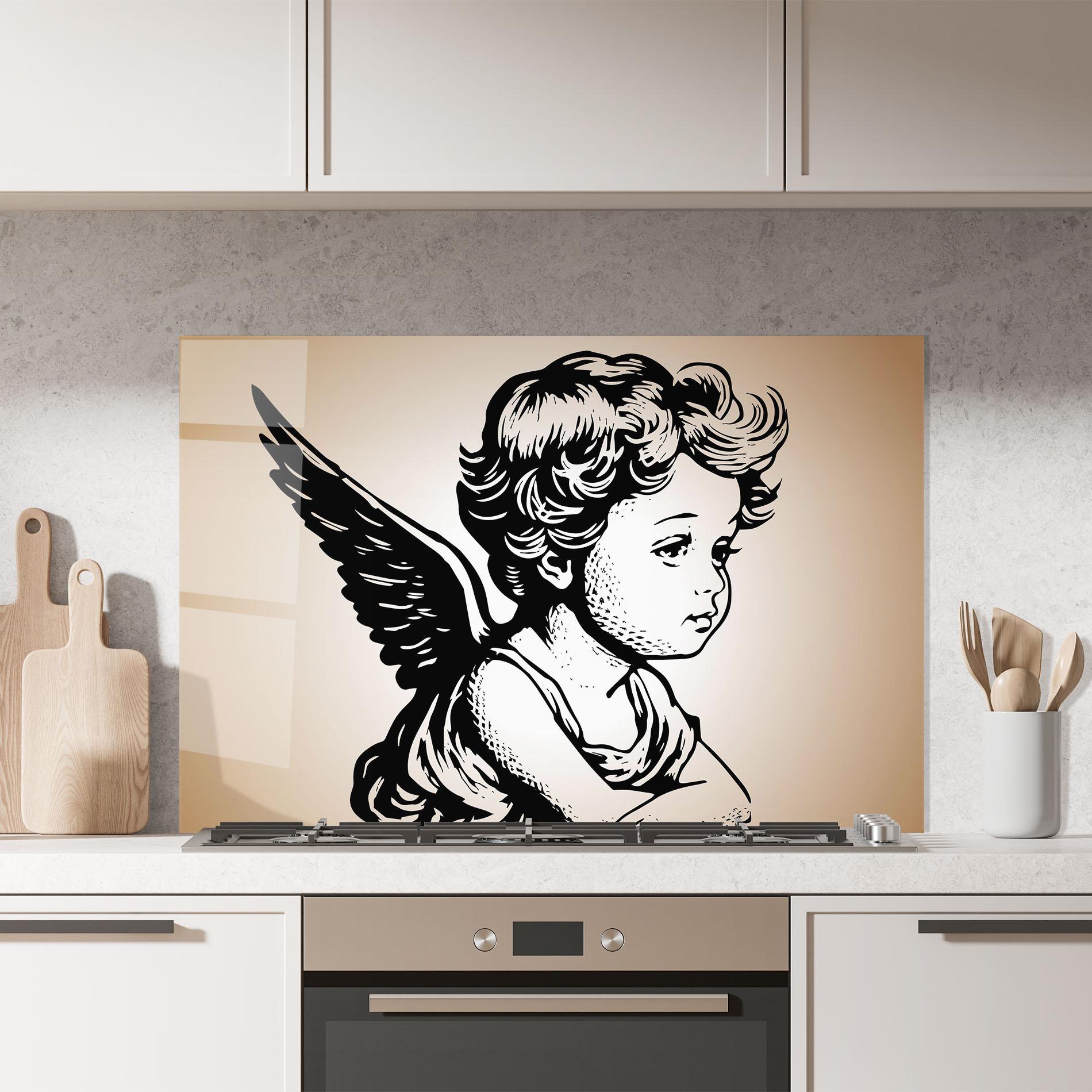 Küchenrückwand Glas Small Angel Baby mockup 7