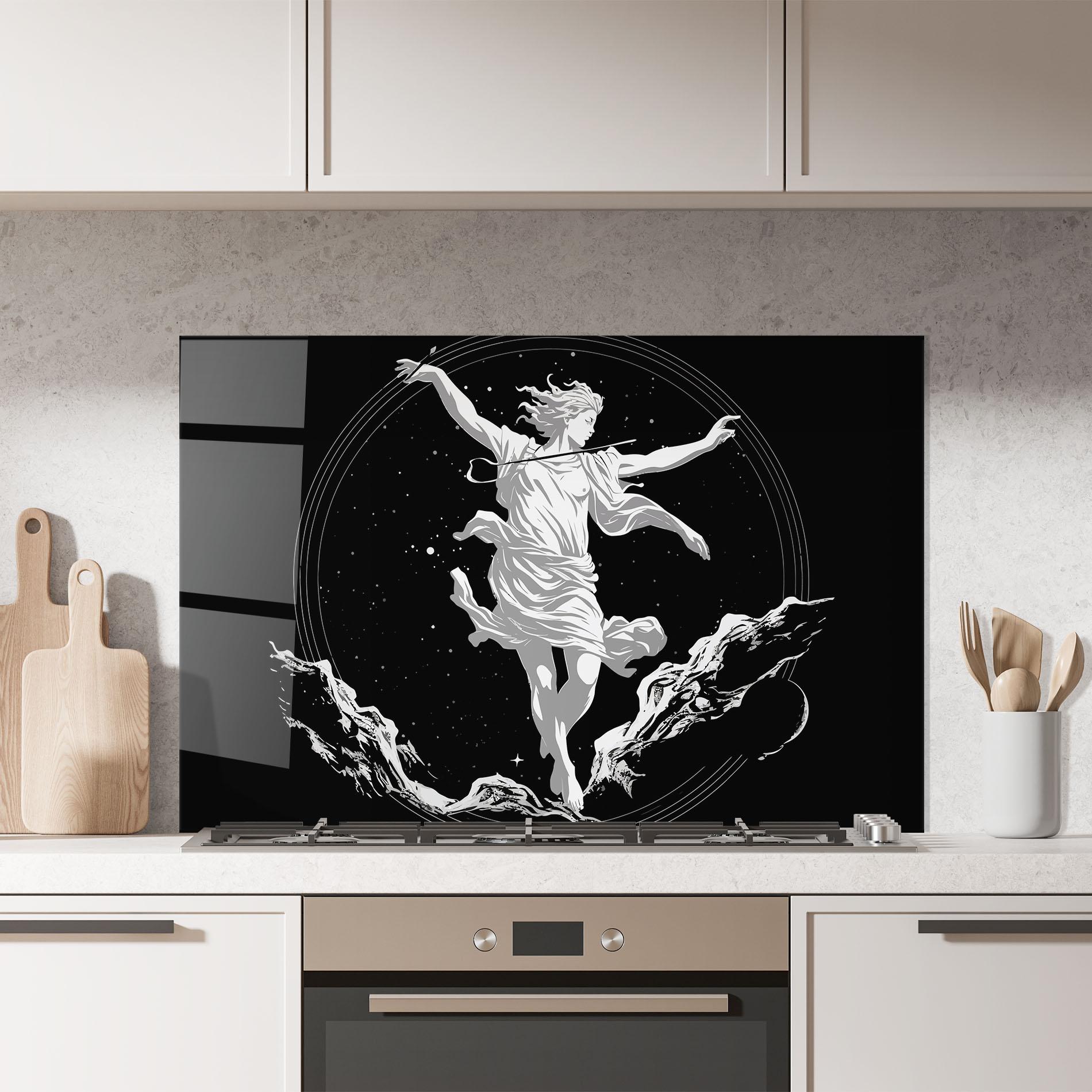 Küchenrückwand Glas Statue Angel mockup 7
