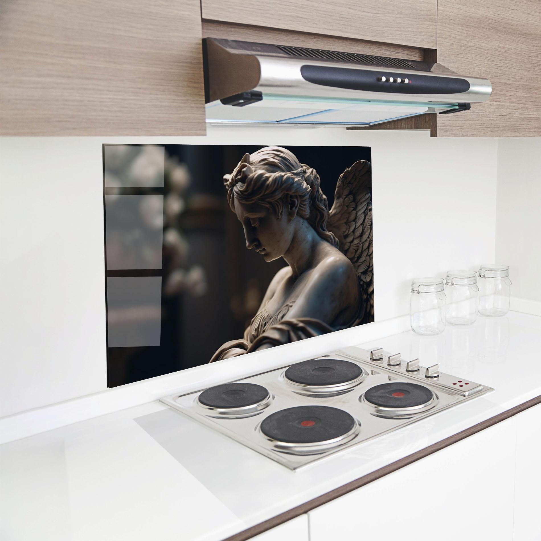 Küchenrückwand Glas Praying Woman mockup 8