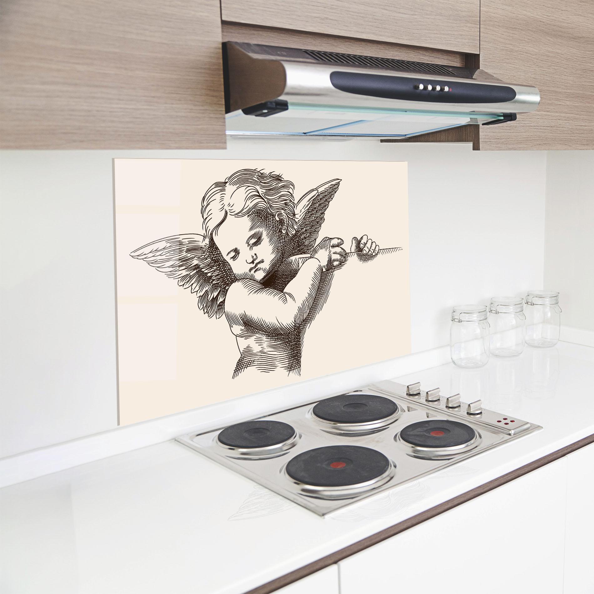 Küchenrückwand Glas Small Angel mockup 8