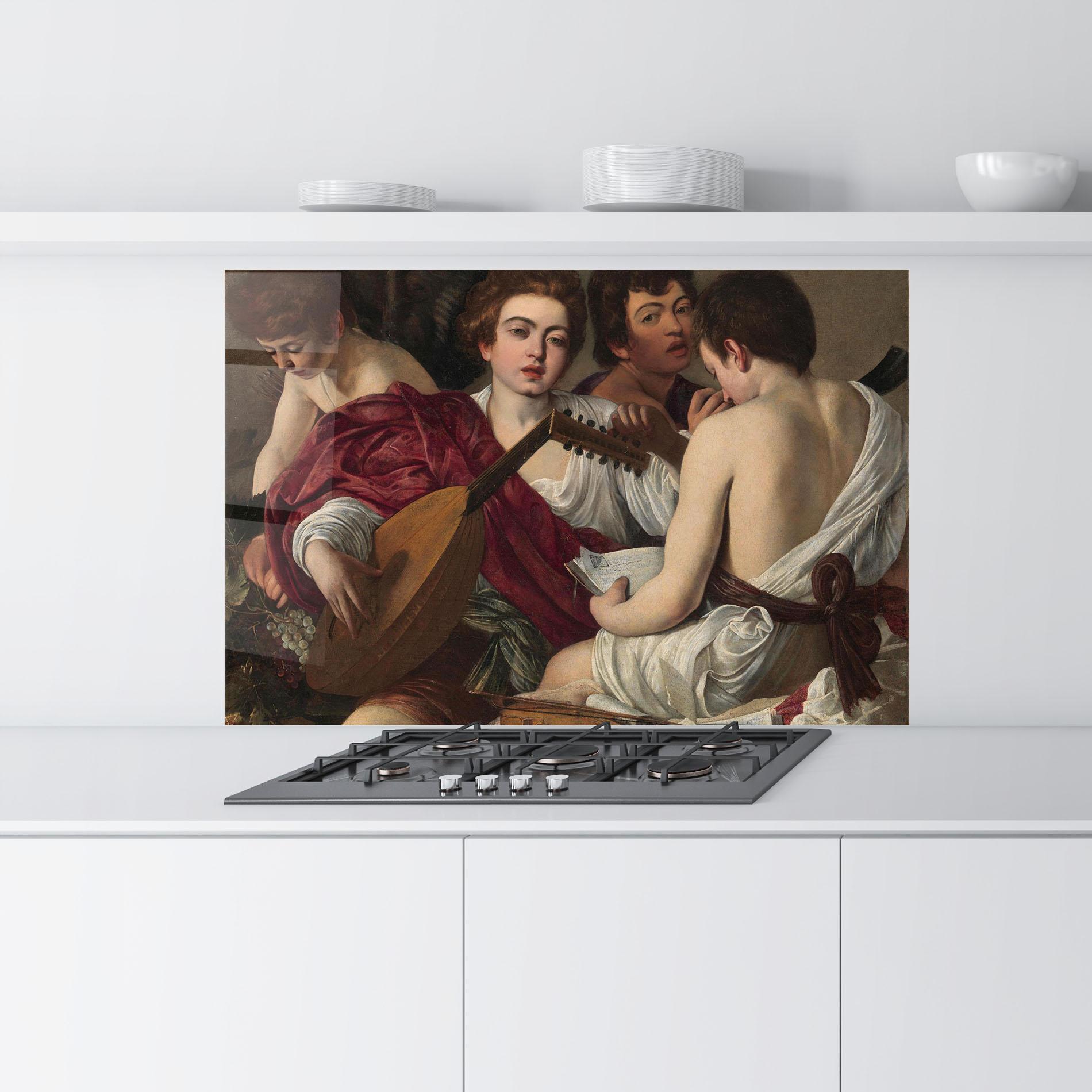 Küchenrückwand Glas Caravaggio Musici mockup 9