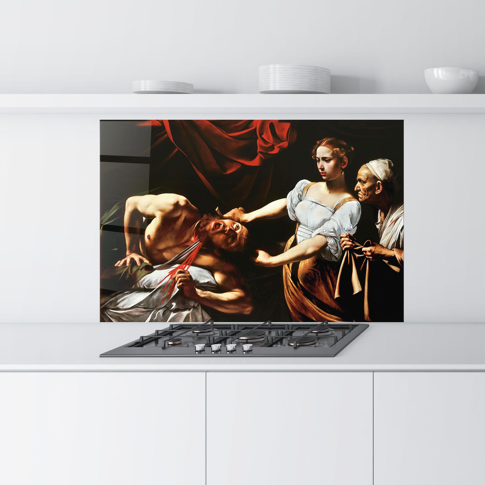 Küchenrückwand Glas Judith Beheading mockup 9